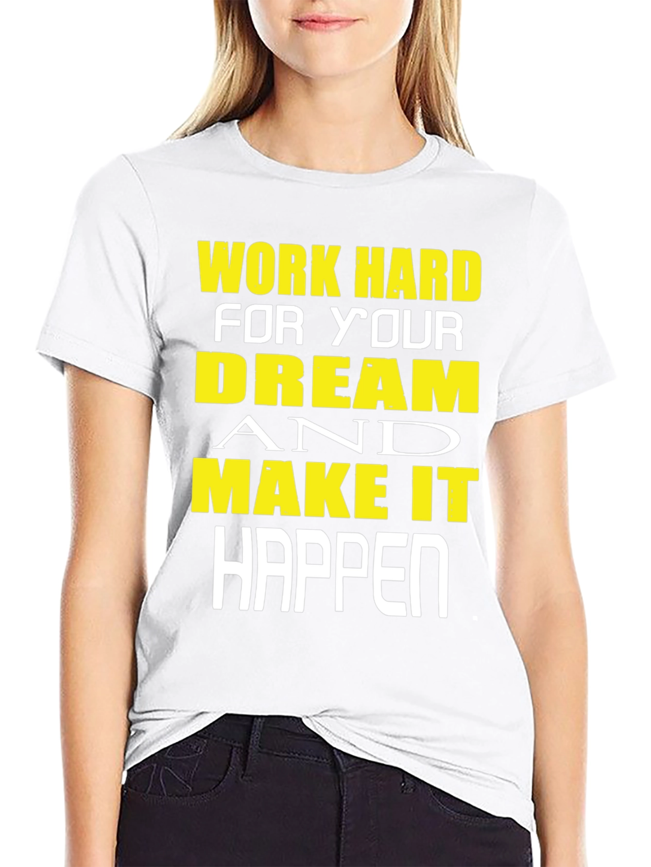 Black Motivational T-Shirt: Work Hard, Dream Big view 9