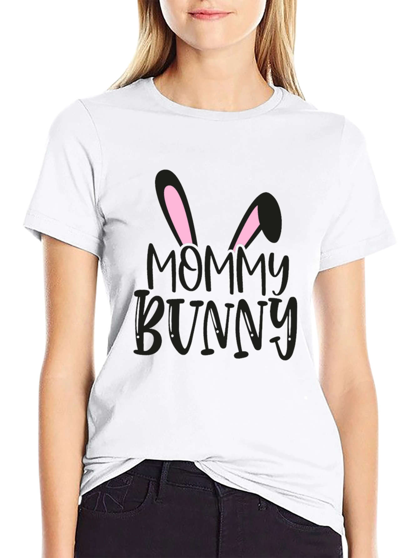 Black Mommy Bunny Easter T-Shirt view 9