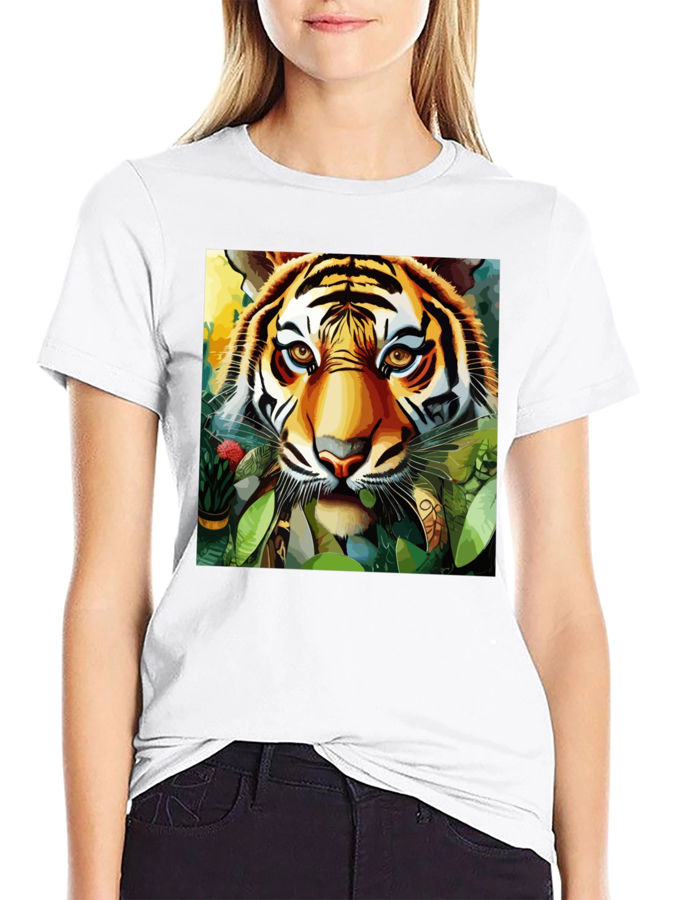 Black Tiger Portrait Graphic Tee - Bold Jungle Style view 9
