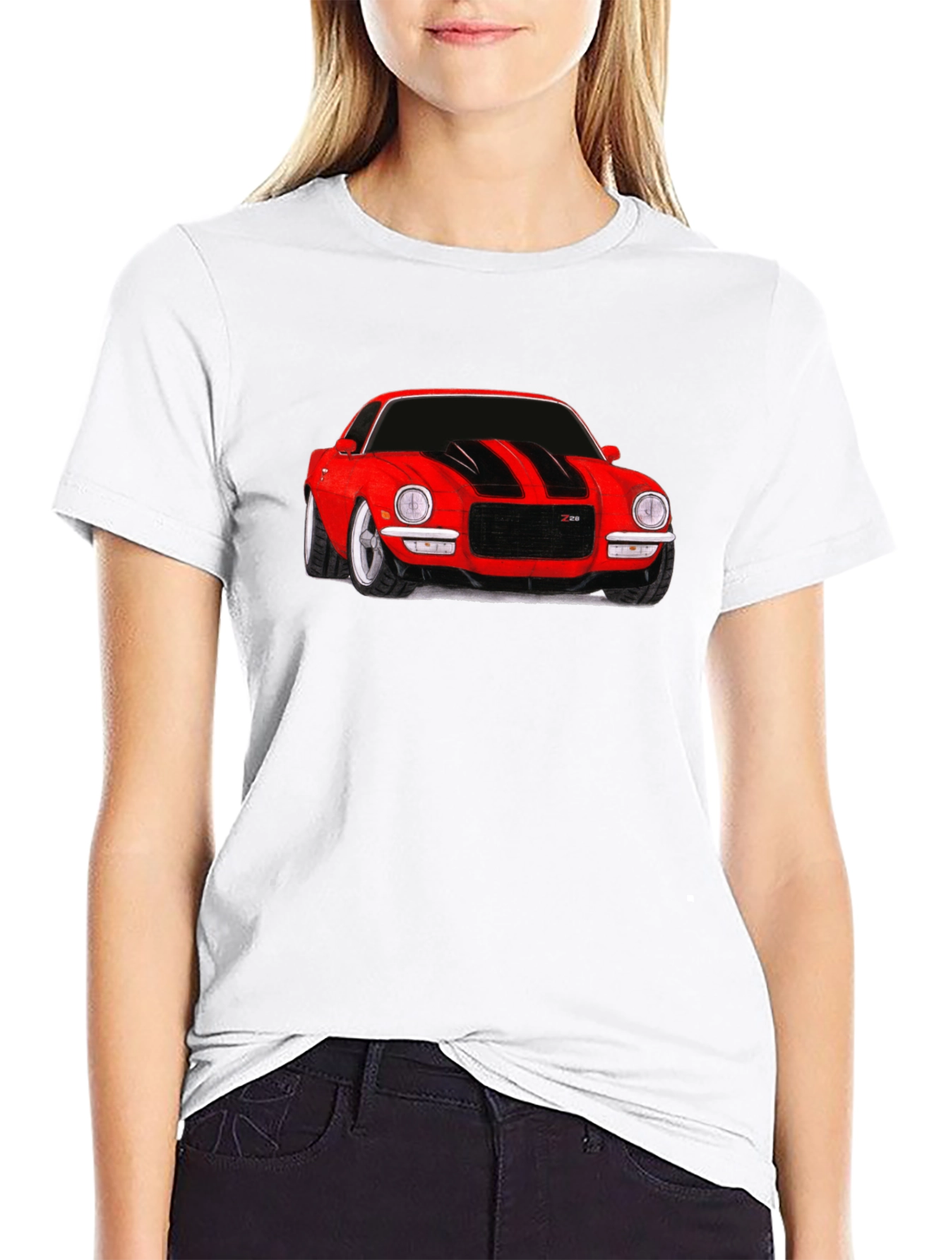 Black Classic Red Car Graphic Tee - Black view 9
