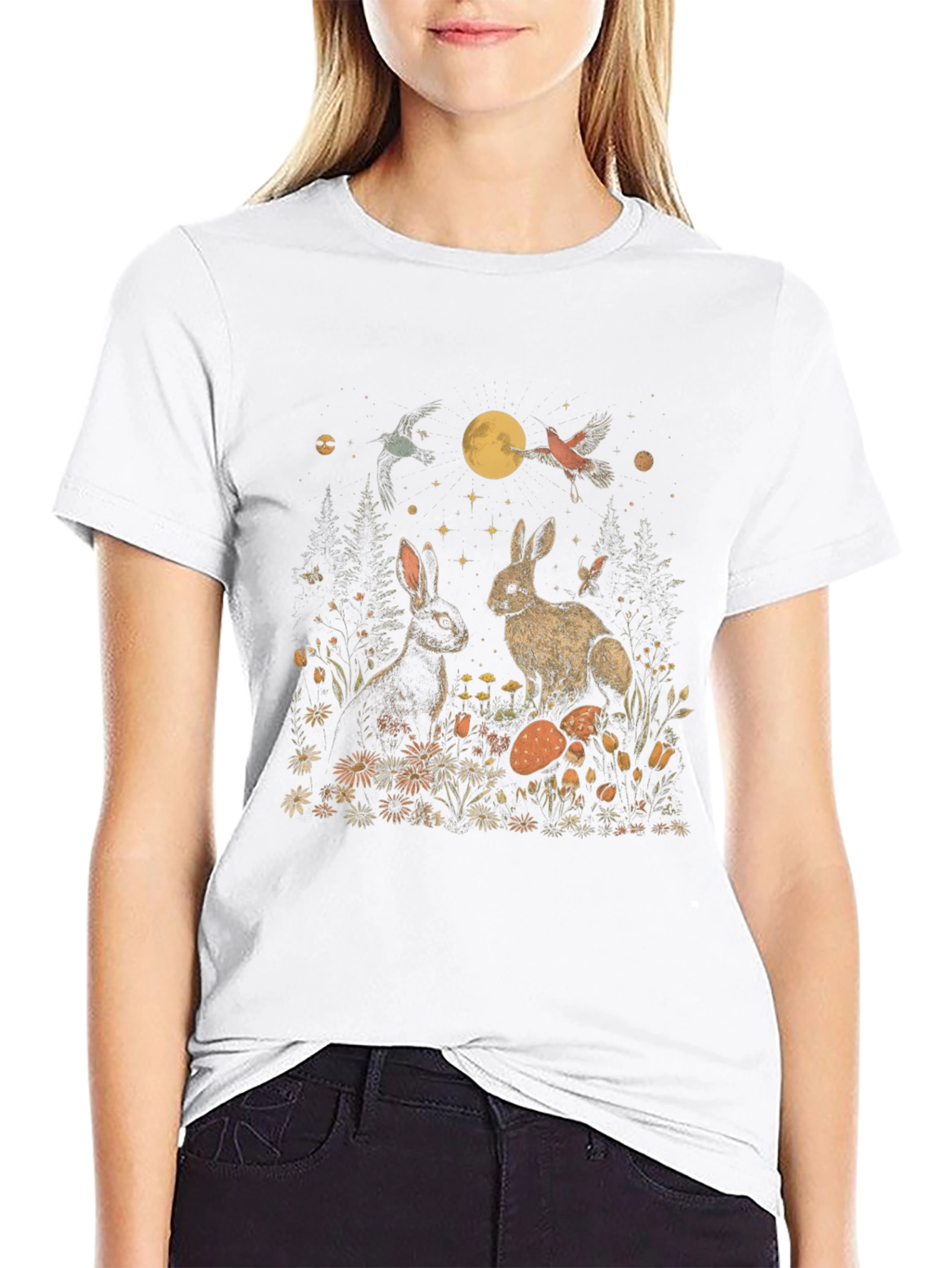 Black Enchanted Meadow Graphic Tee view 9