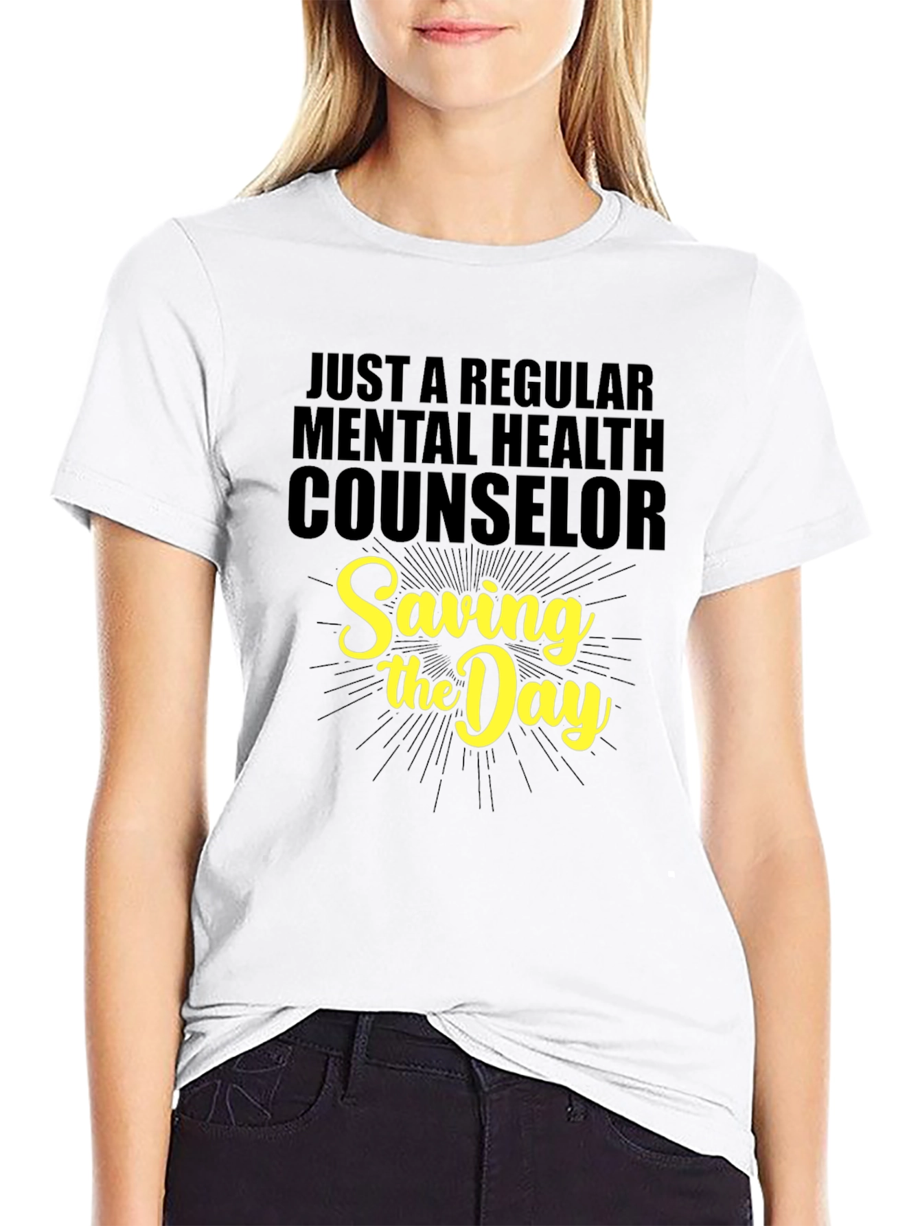 Black Mental Health Counselor T-Shirt - Saving the Day view 9