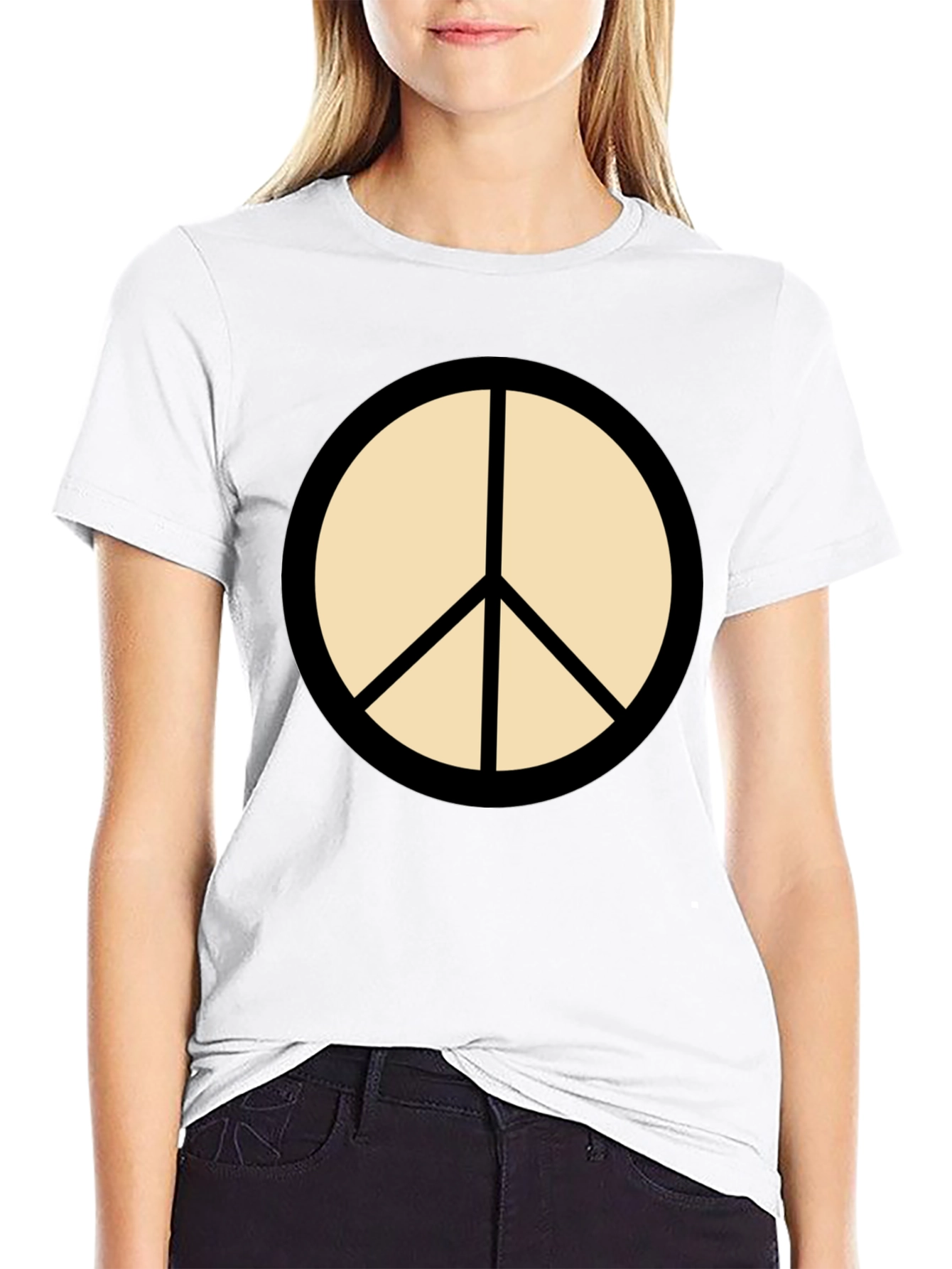 Black Peace Sign T-Shirt - Stylish & Comfortable Casual Wear view 9