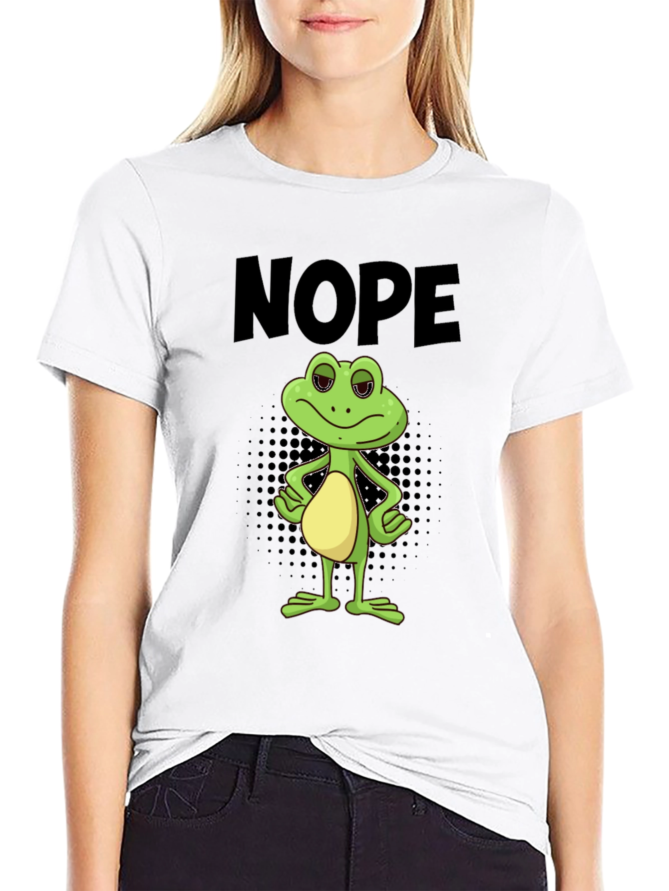 Black Nope Frog Graphic Tee - Men's Black T-Shirt view 9