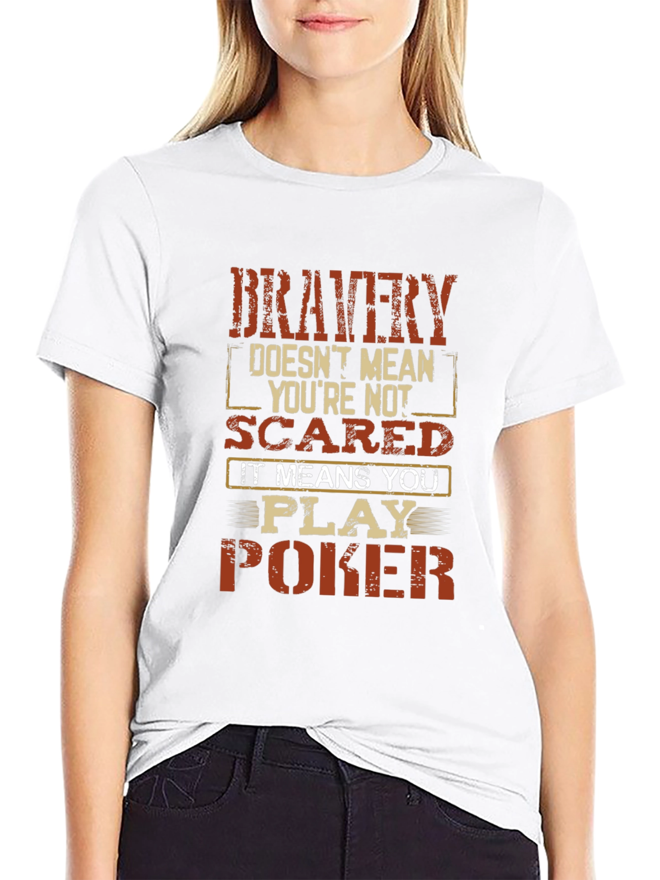 Black Bravery Poker T-Shirt - Bold Graphic Tee view 9