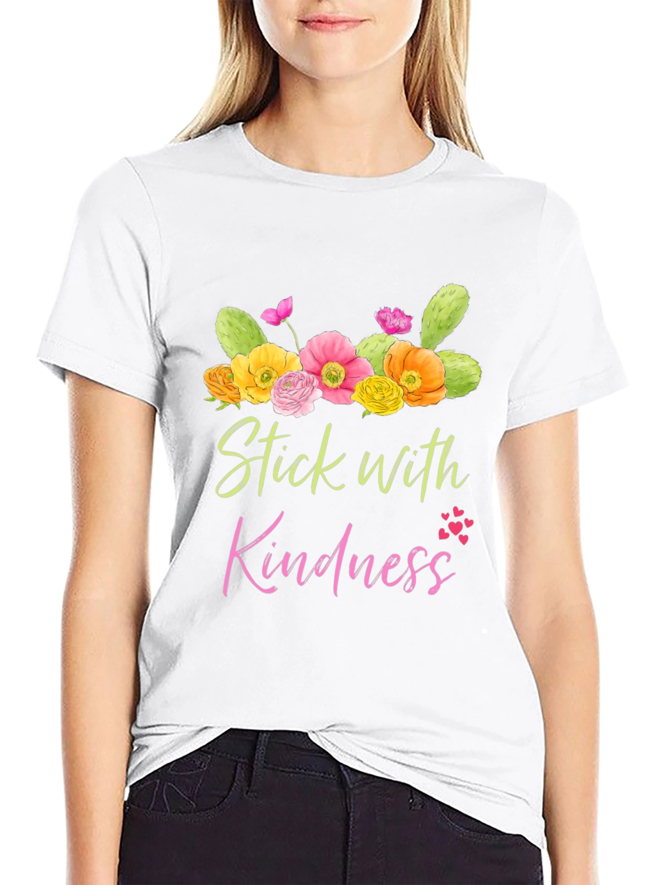 Black Stick with Kindness Graphic Tee view 9