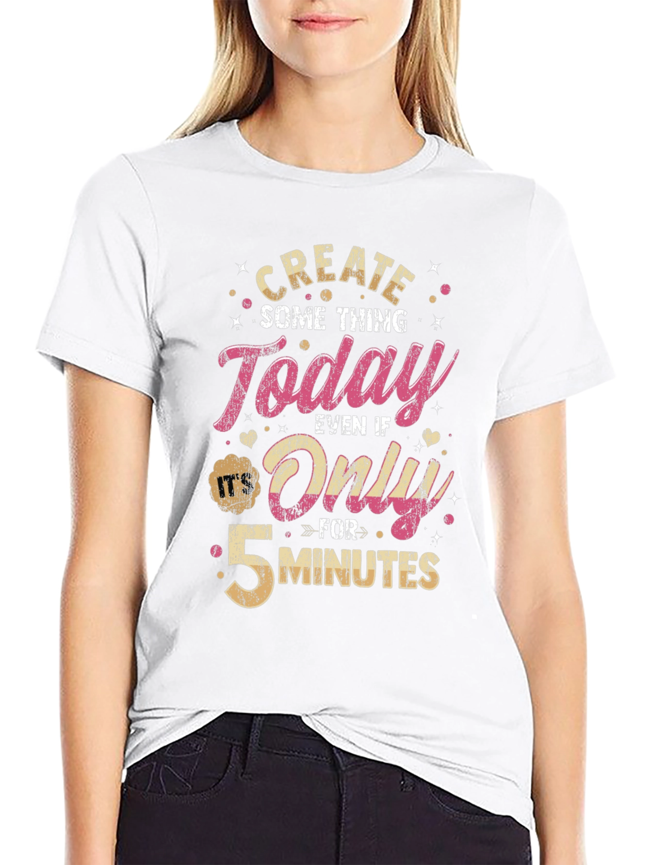 Black Create Something Today T-Shirt - Motivational Design view 9