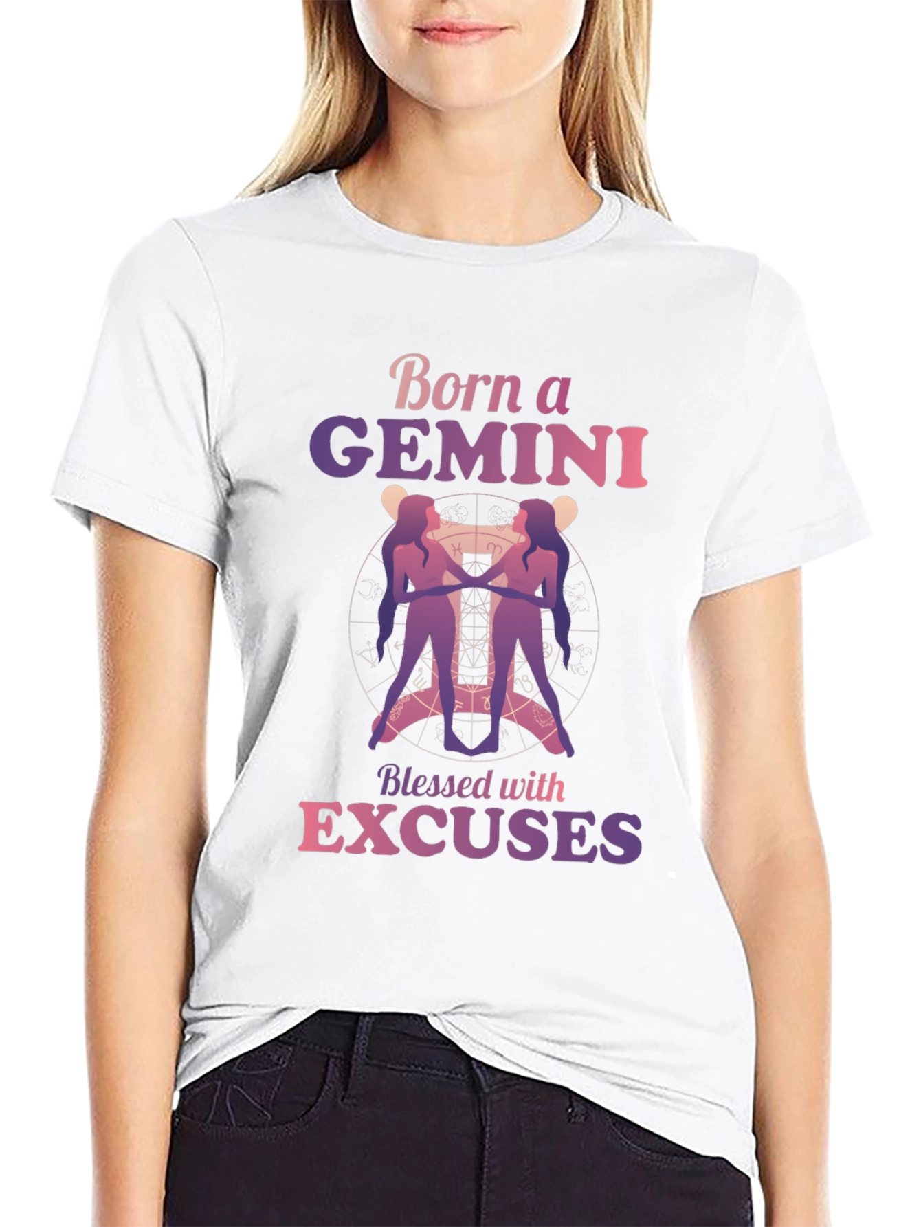 Black Born a Gemini Zodiac T-Shirt view 9
