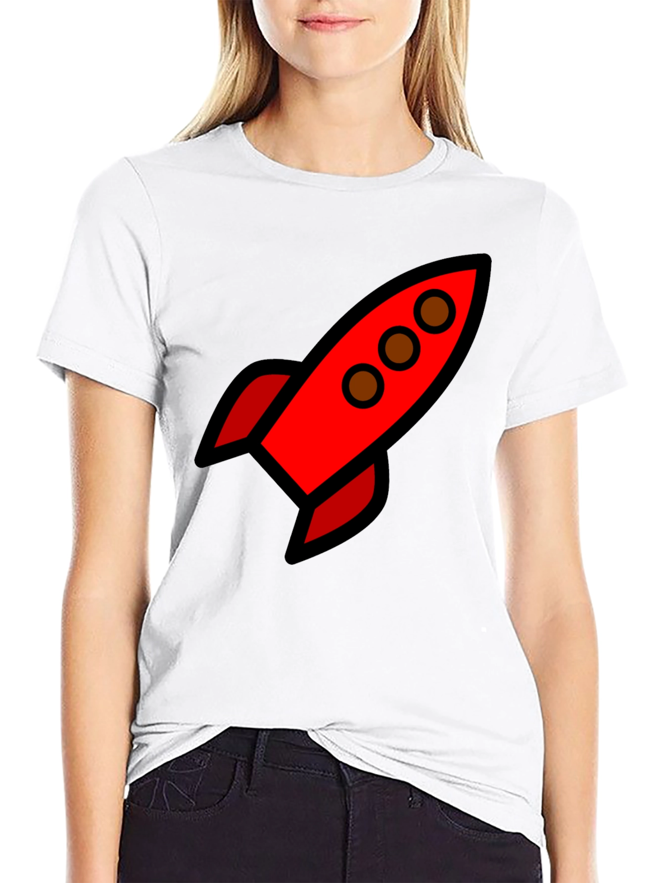 Black Retro Rocket Black T-Shirt view 9