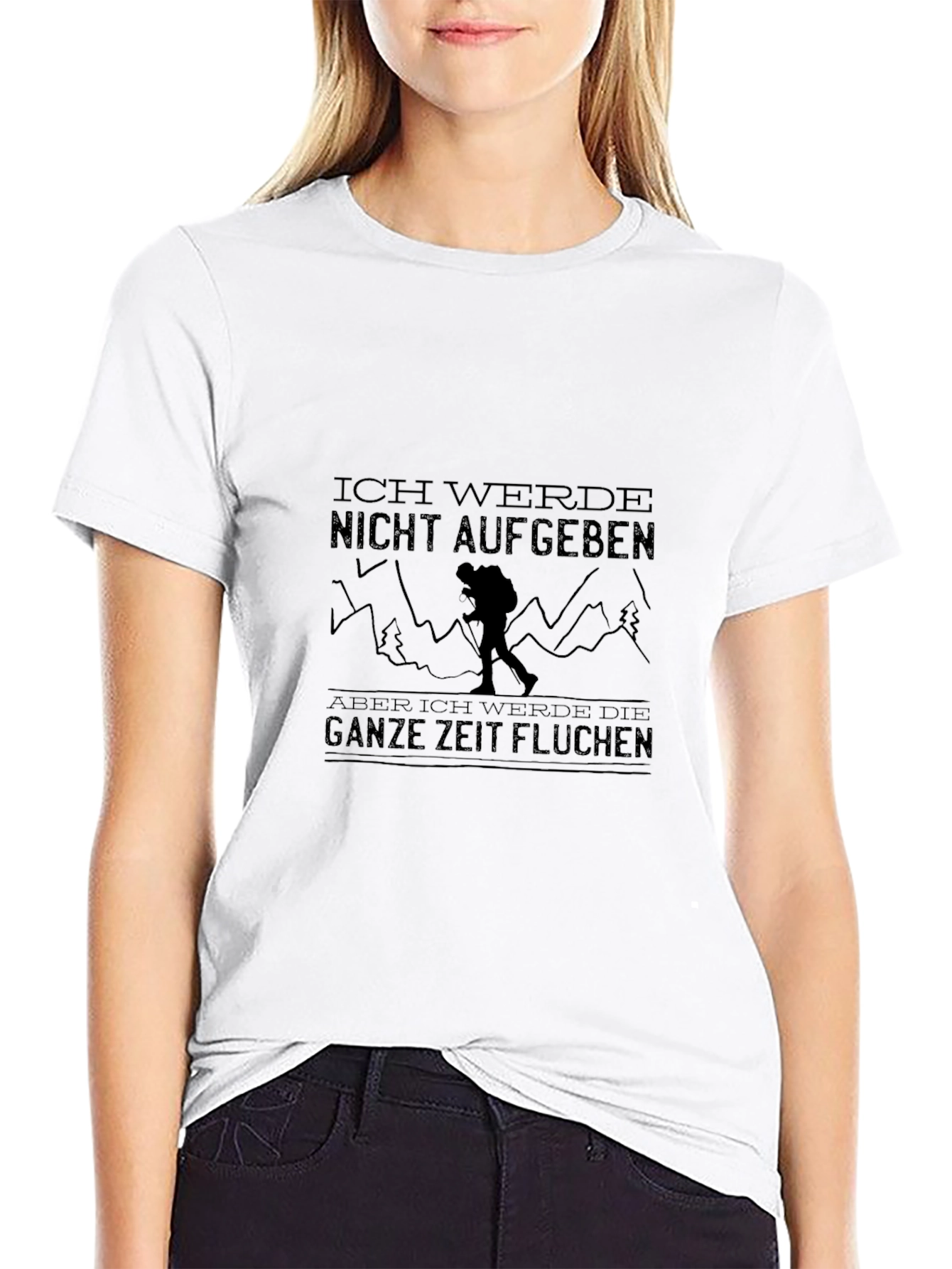 Black Ich Werde Hiking T-Shirt - Never Give Up view 9