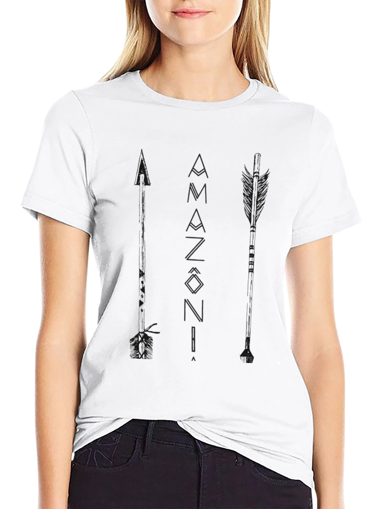 Black Amazonia Arrows Graphic T-Shirt - Casual Style view 9