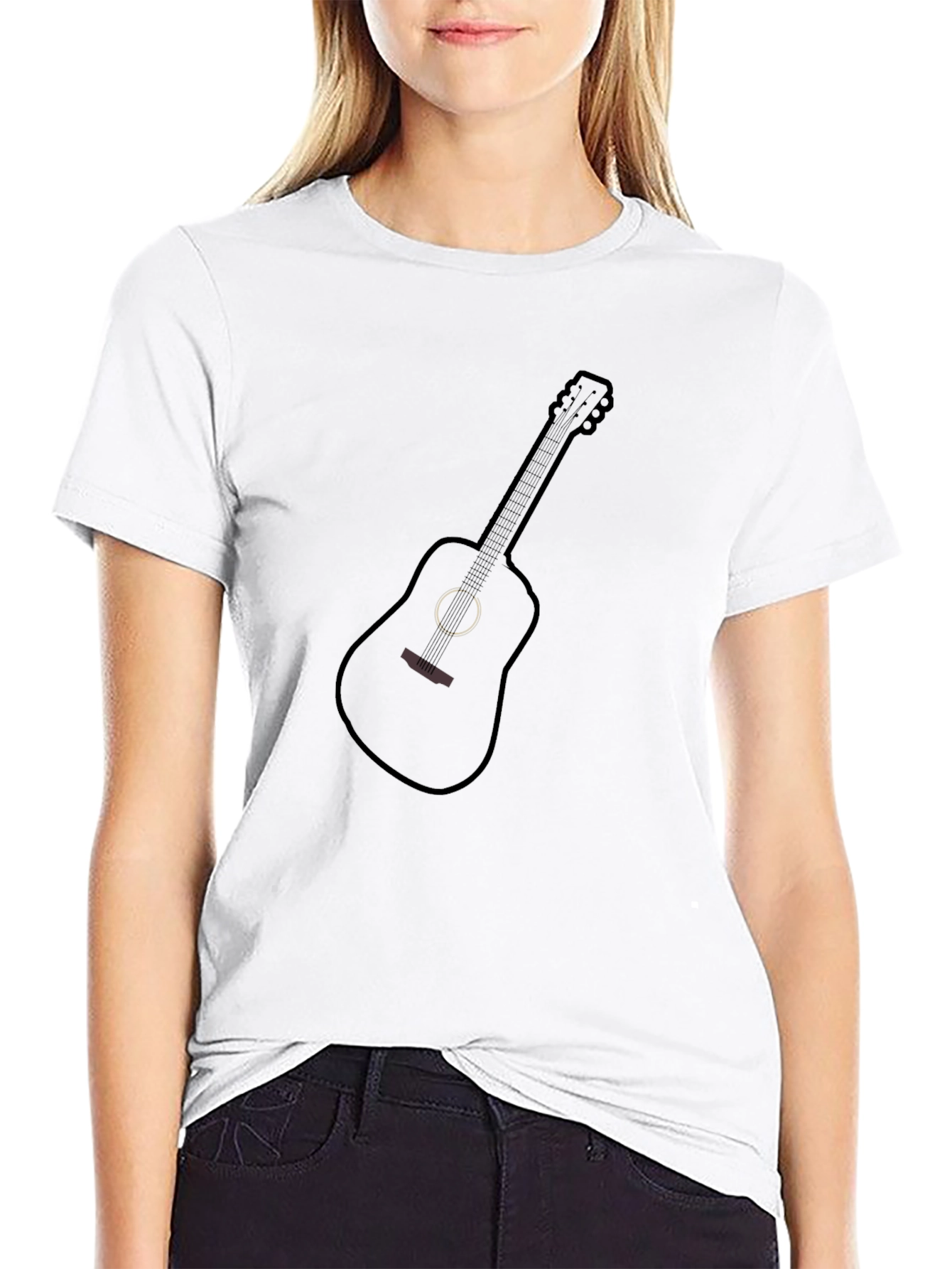 Black Black Guitar Graphic Tee - Music Lover T-Shirt view 9