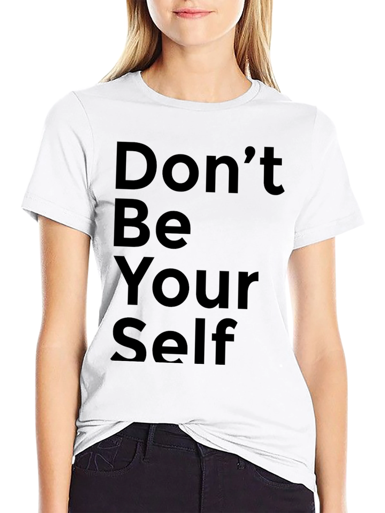 Black Don't Be Yourself Black Graphic Tee view 9