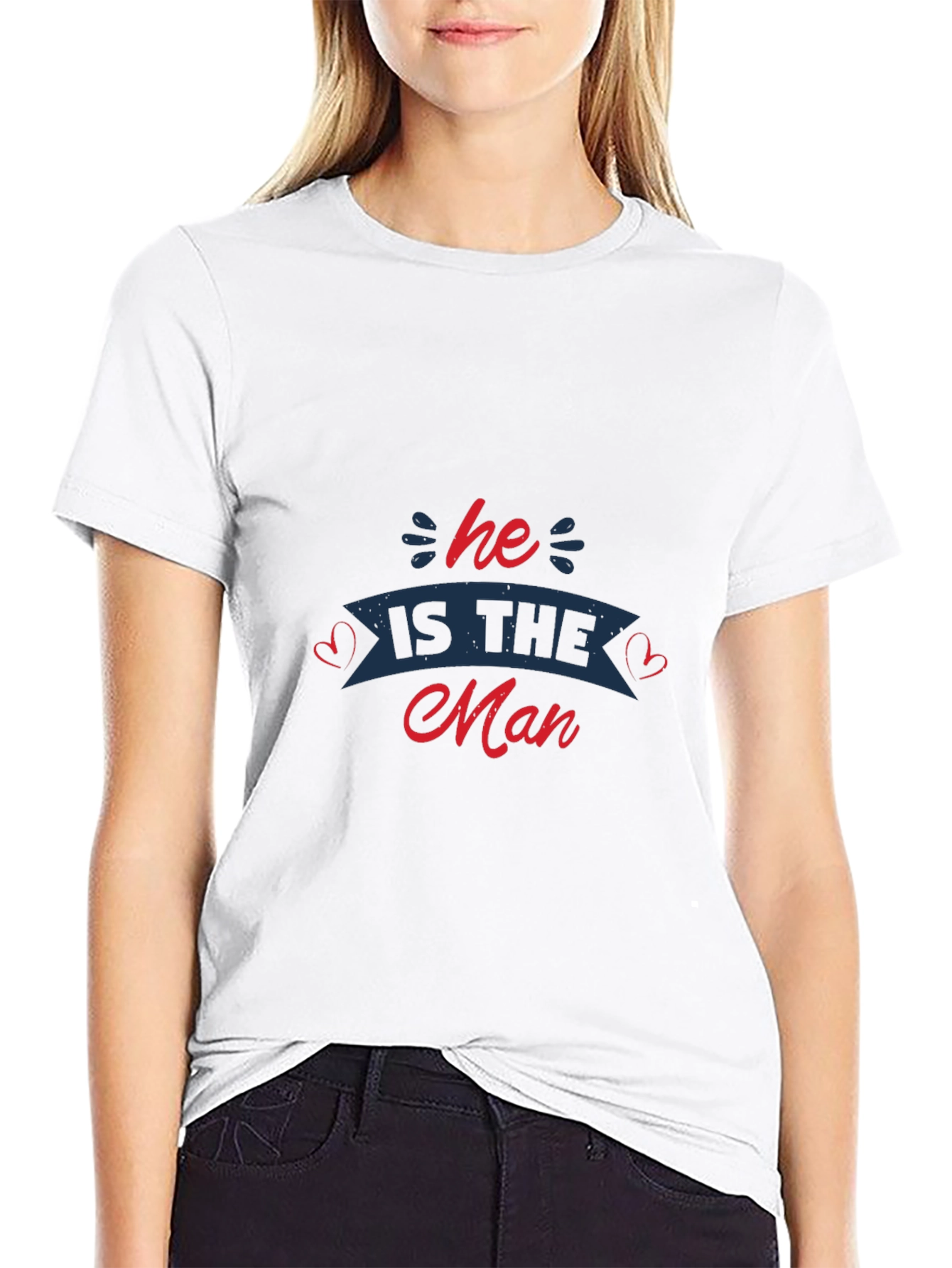Black He is the Man Graphic T-Shirt - Black Casual Tee view 9