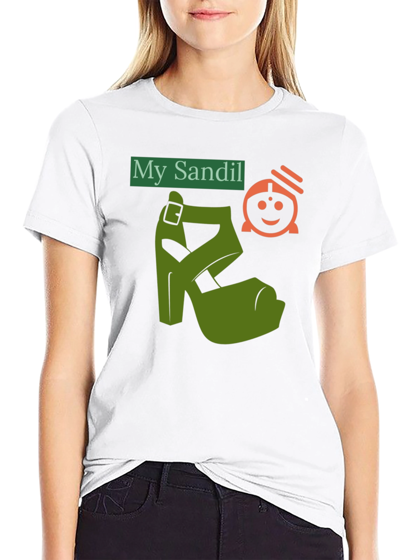 Black Novelty T-Shirt: "My Sandil" Graphic Tee view 9