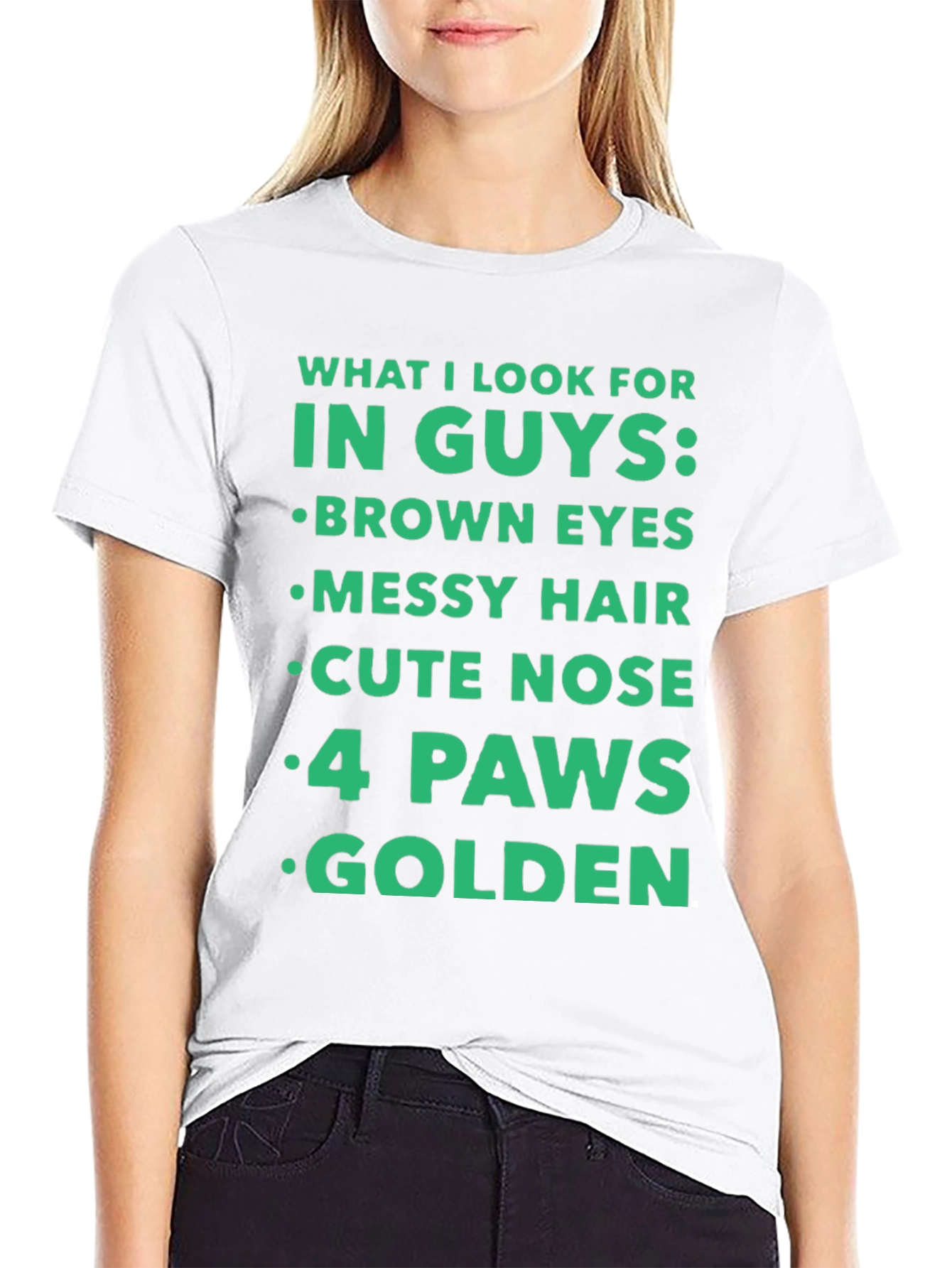 Black Funny "What I Look For In Guys" T-Shirt - Dog Lover view 9