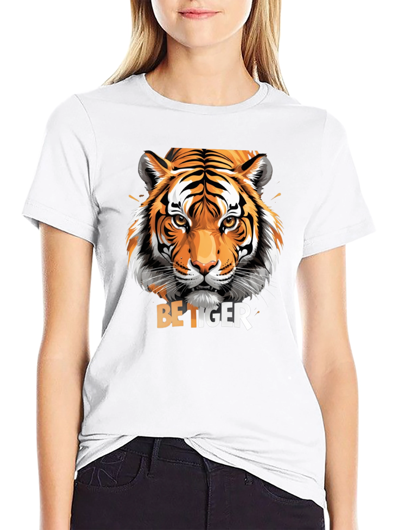 Black Be Tiger Graphic T-Shirt - Stylish Animal Print Tee view 9
