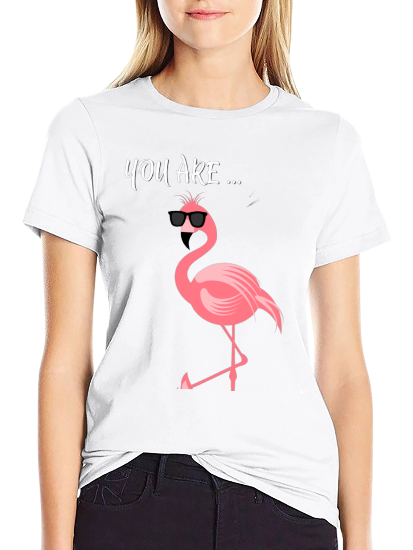 Black Cool Flamingo Graphic Tee - Men's Black T-Shirt view 9