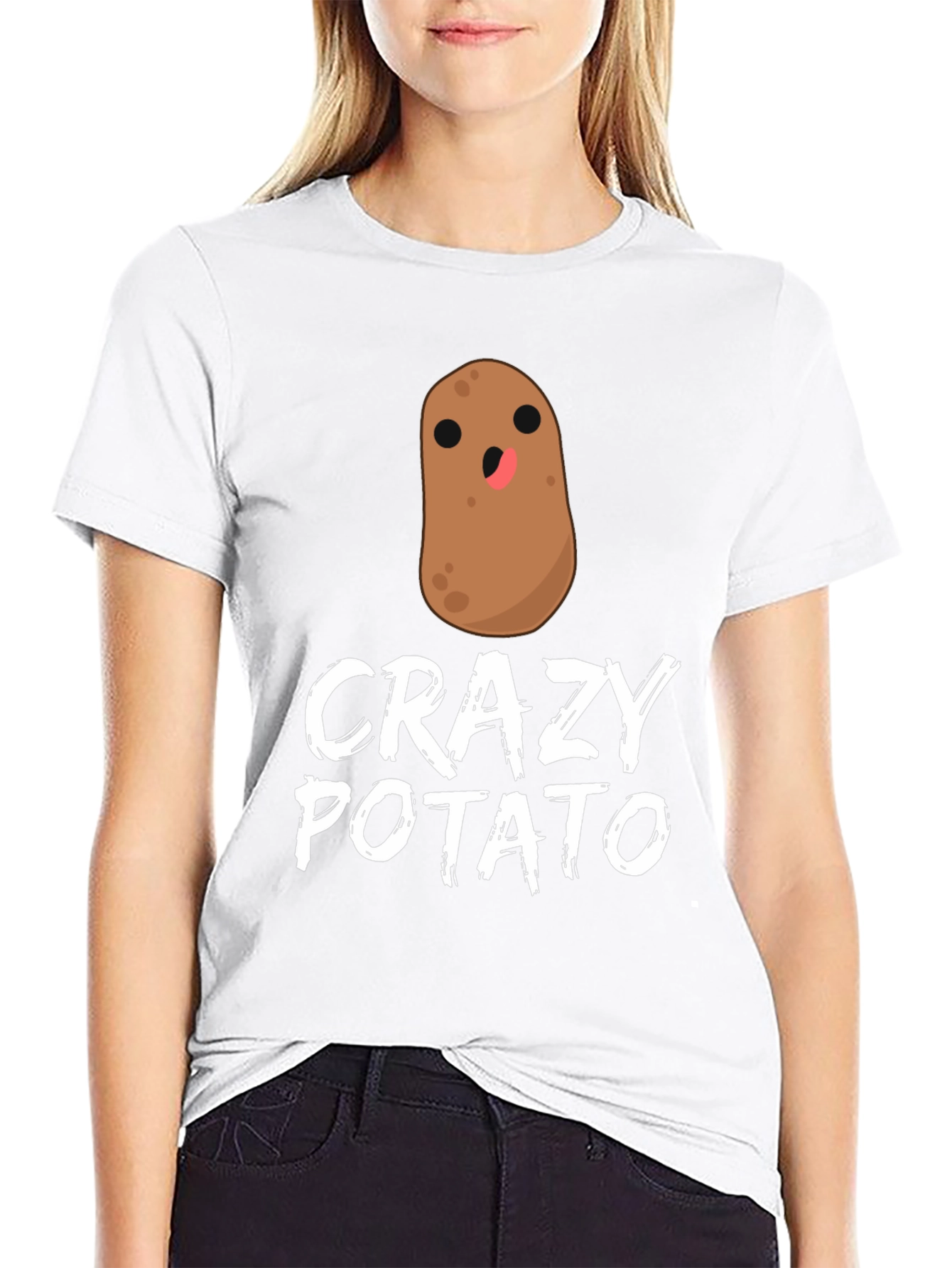 Black Crazy Potato Graphic T-Shirt - Quirky Fun Tee view 9