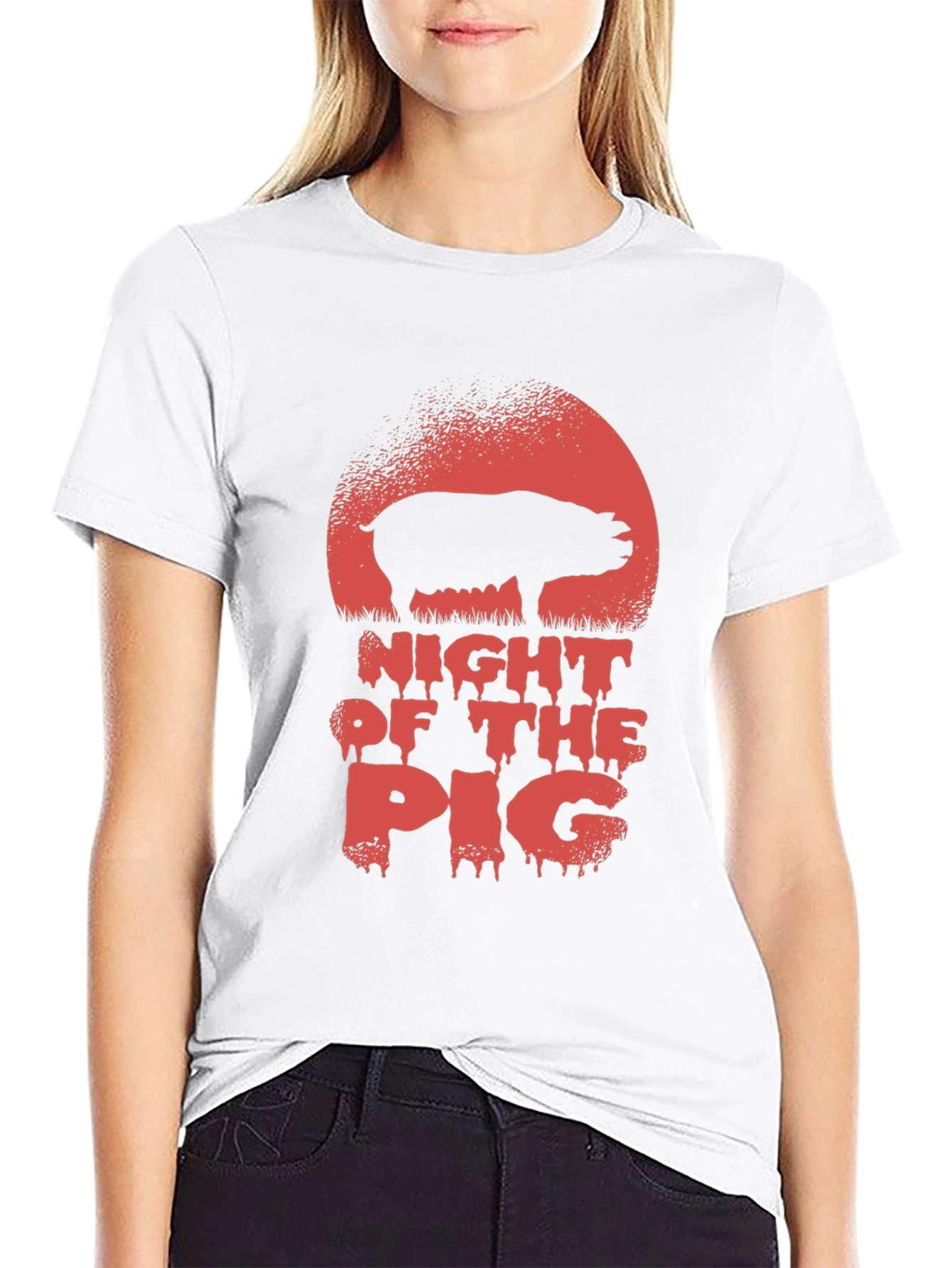Black Night of the Pig Graphic Tee view 9