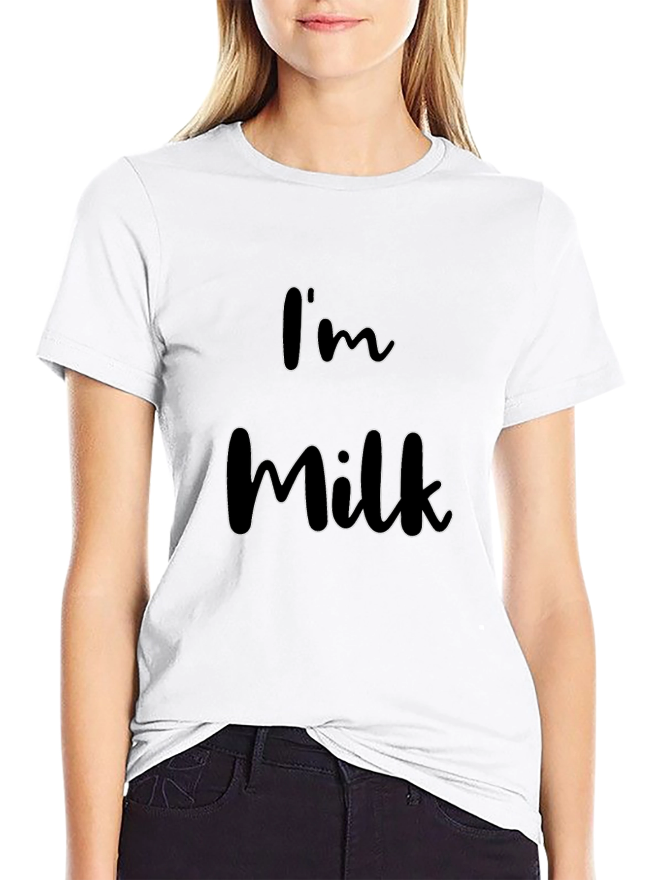 Black I'm Milk Graphic T-Shirt - Funny Humor Tee view 9