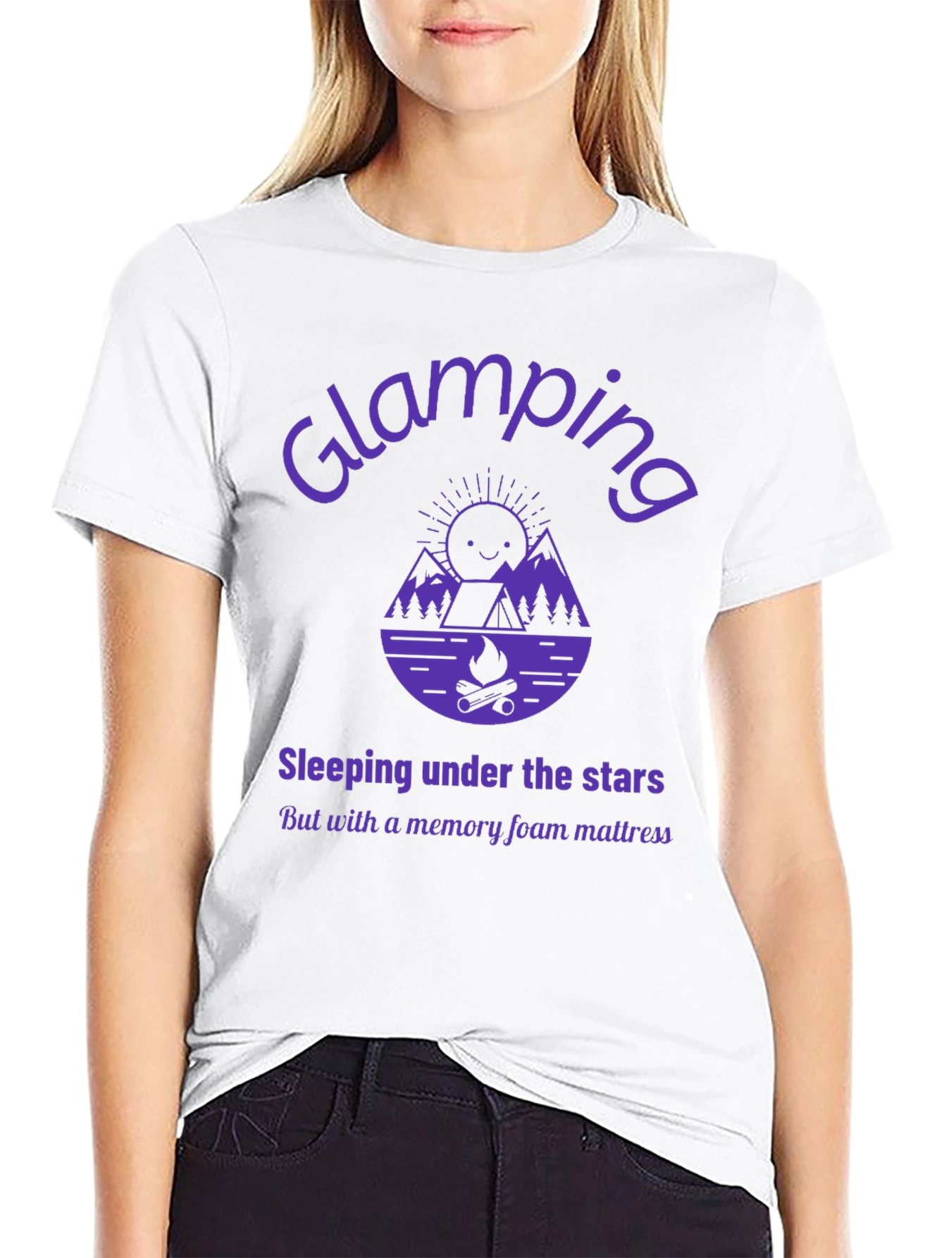Black Glamping Graphic Tee - Sleeping Under the Stars view 9