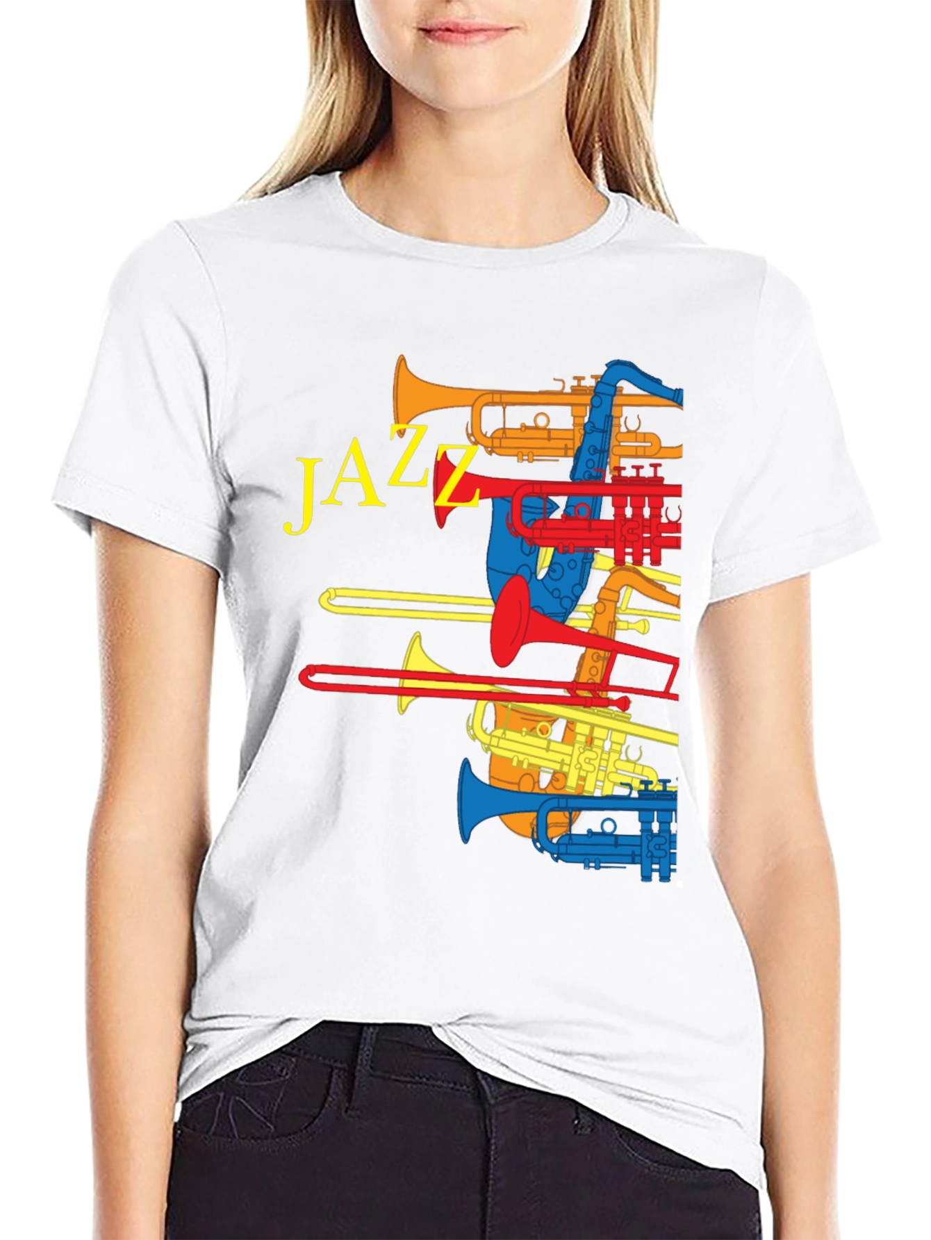 Black Jazz Instrument T-Shirt - Colorful Music Tee view 9