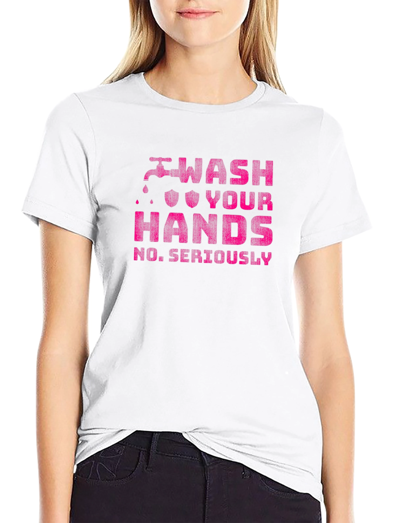 Black Wash Your Hands Graphic T-Shirt view 9