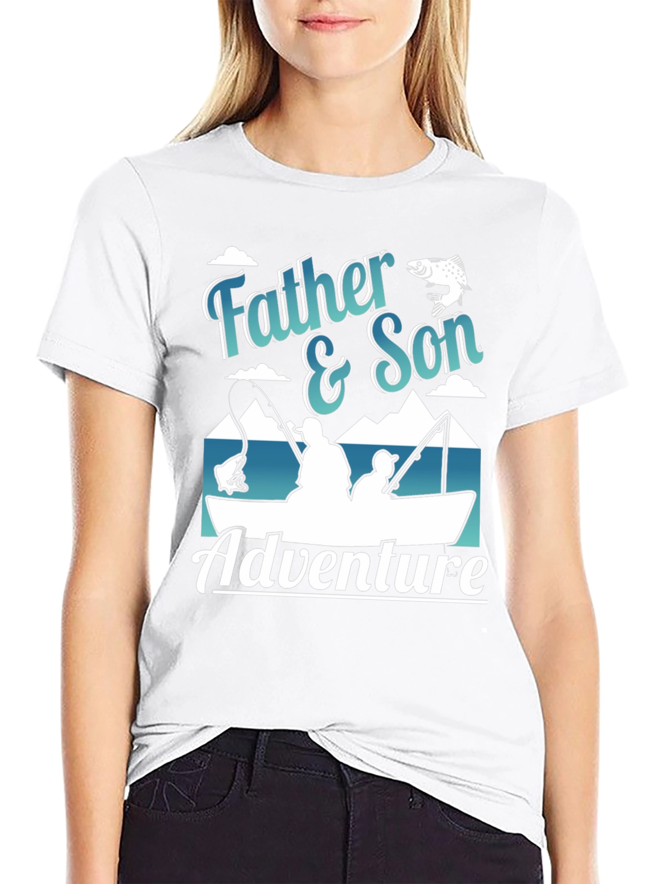 Black Father & Son Adventure Fishing T-Shirt view 9