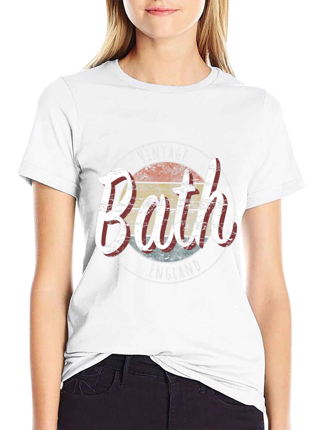 Black Vintage Bath England Graphic T-Shirt view 9