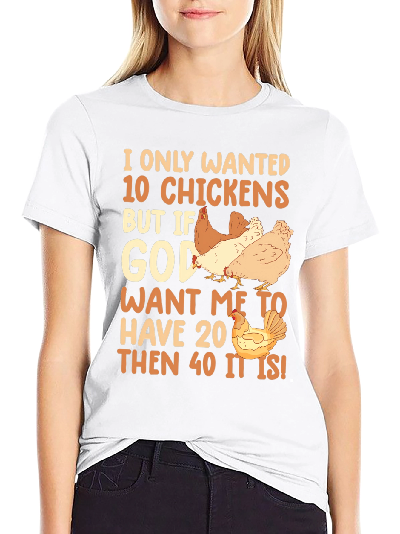 Black I Only Wanted 10 Chickens Graphic Tee view 9