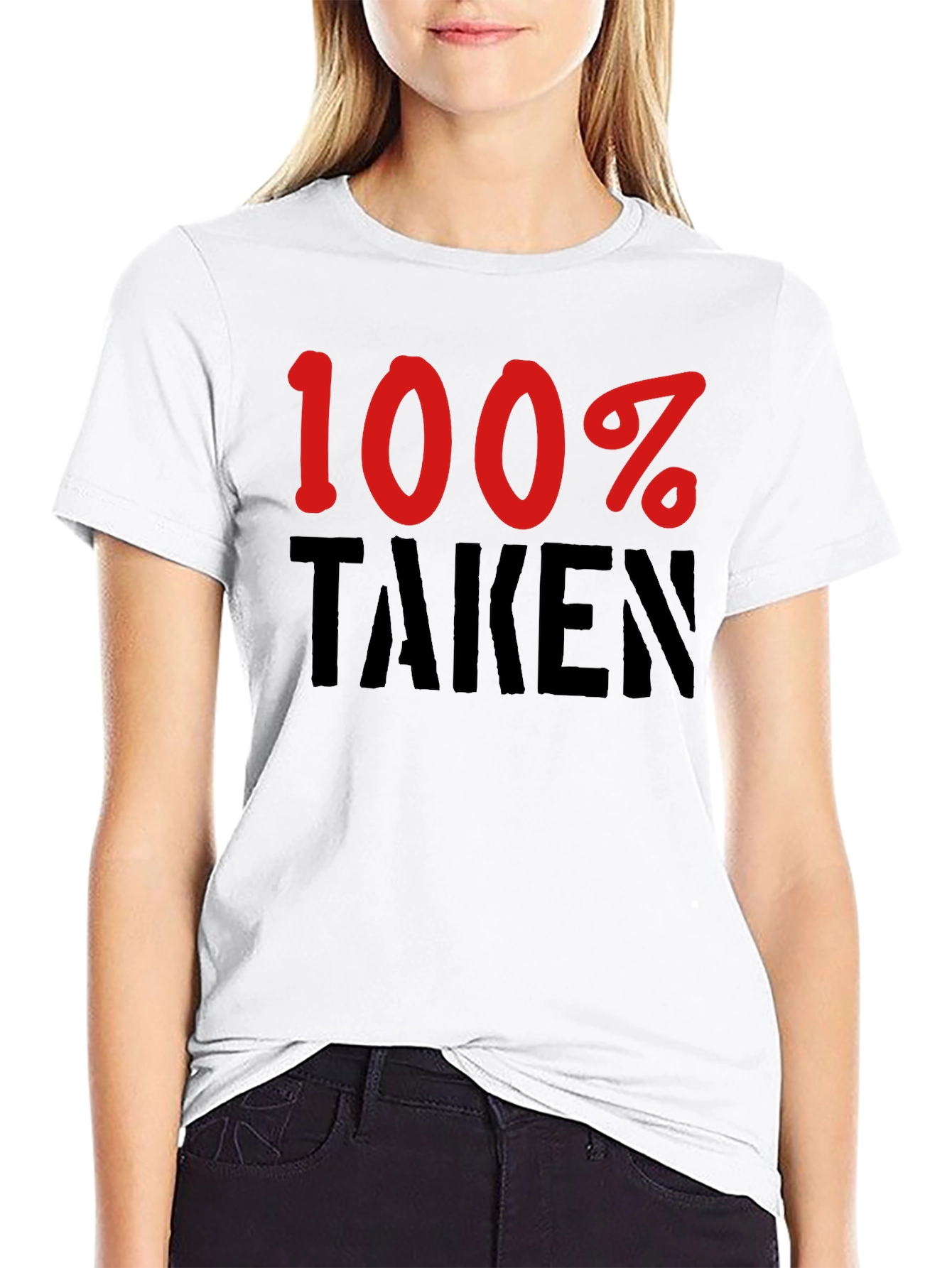 Black 100% Taken Graphic Tee - Funny Relationship Shirt view 9