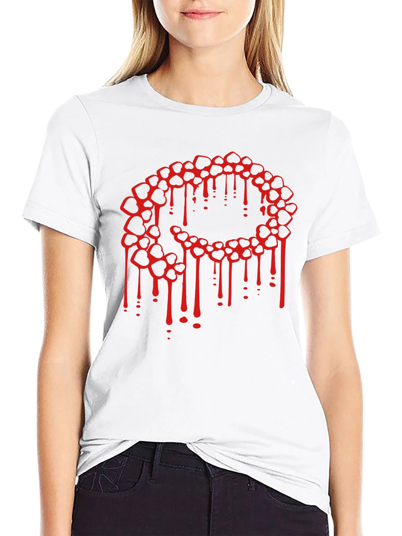 Black Bleeding Hearts Graphic Tee - Black view 9