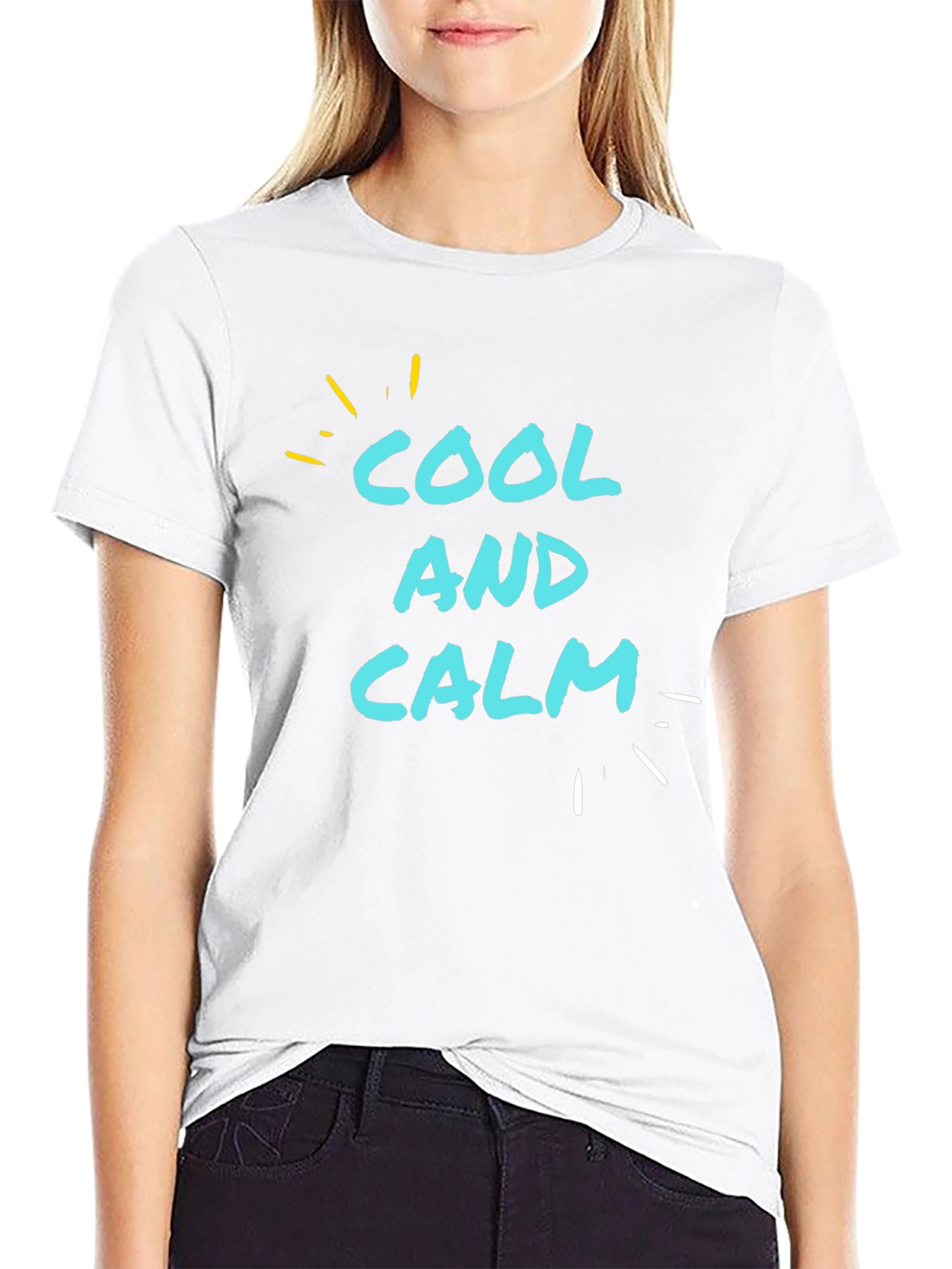 Black Cool and Calm Graphic T-Shirt - Casual Comfort view 9