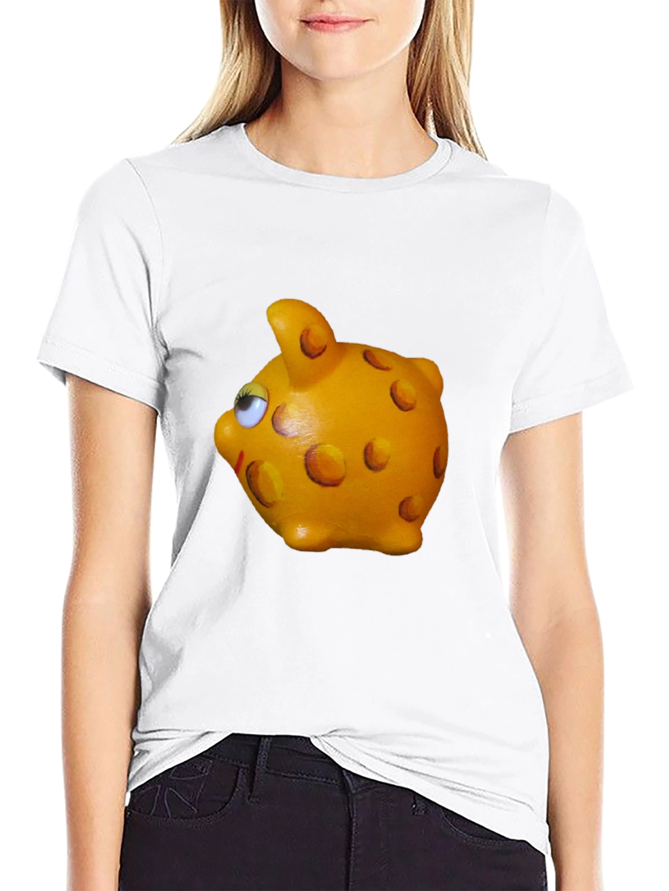 Black Funny Piggy Bank Graphic Tee - Unisex view 9
