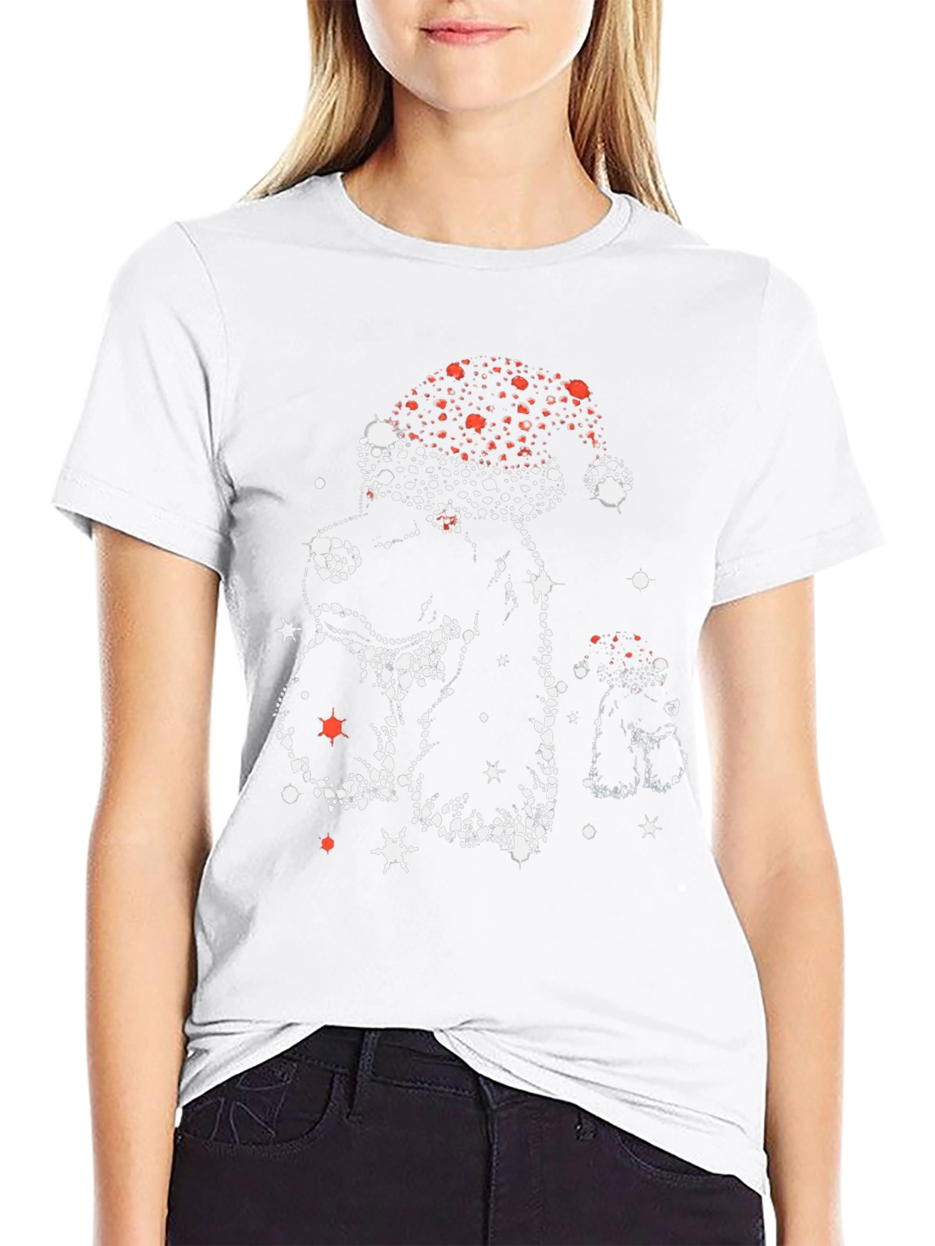 Black Festive Santa Dog T-Shirt view 9