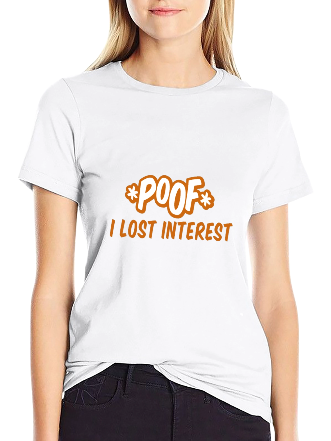 Black "POOF I Lost Interest" Graphic Print Tee view 9