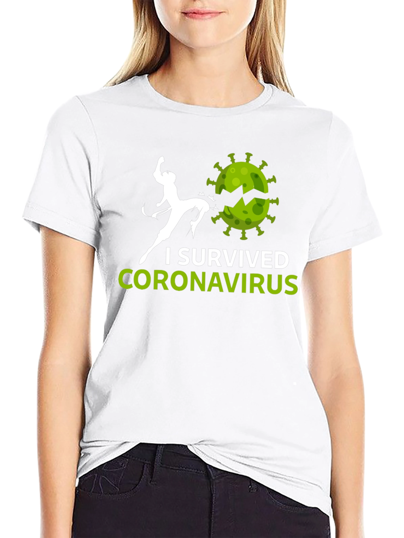 Black I Survived Coronavirus T-Shirt view 9