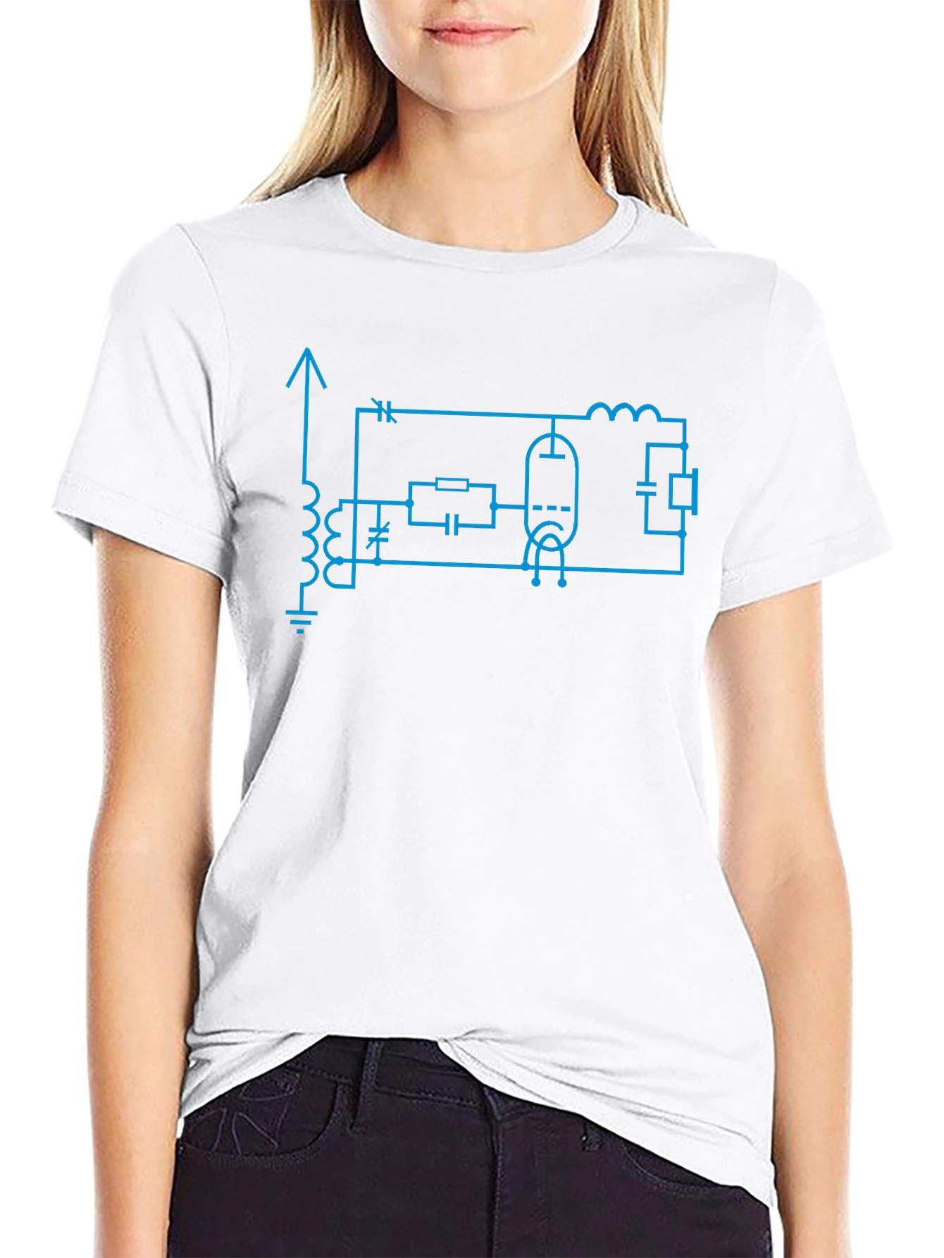 Black Electronics Circuit Diagram T-Shirt view 9