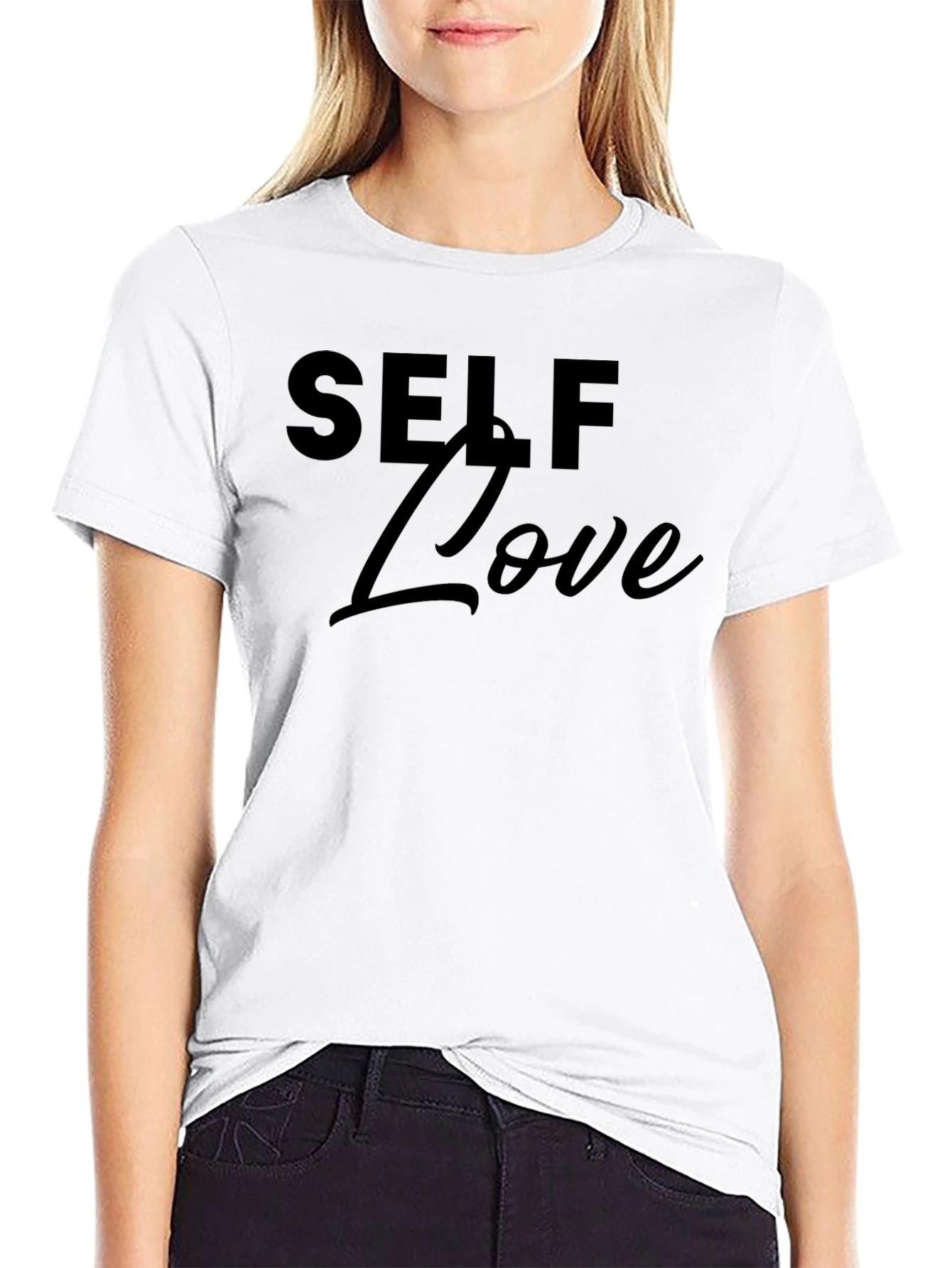 Black Self Love Graphic Black T-Shirt view 9