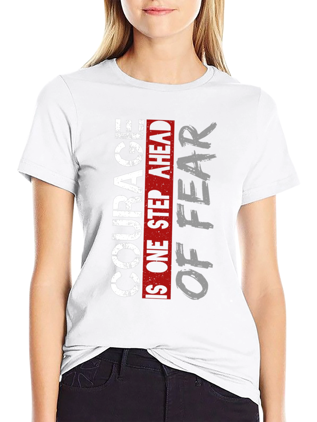 Black Courage Over Fear Graphic T-Shirt view 9