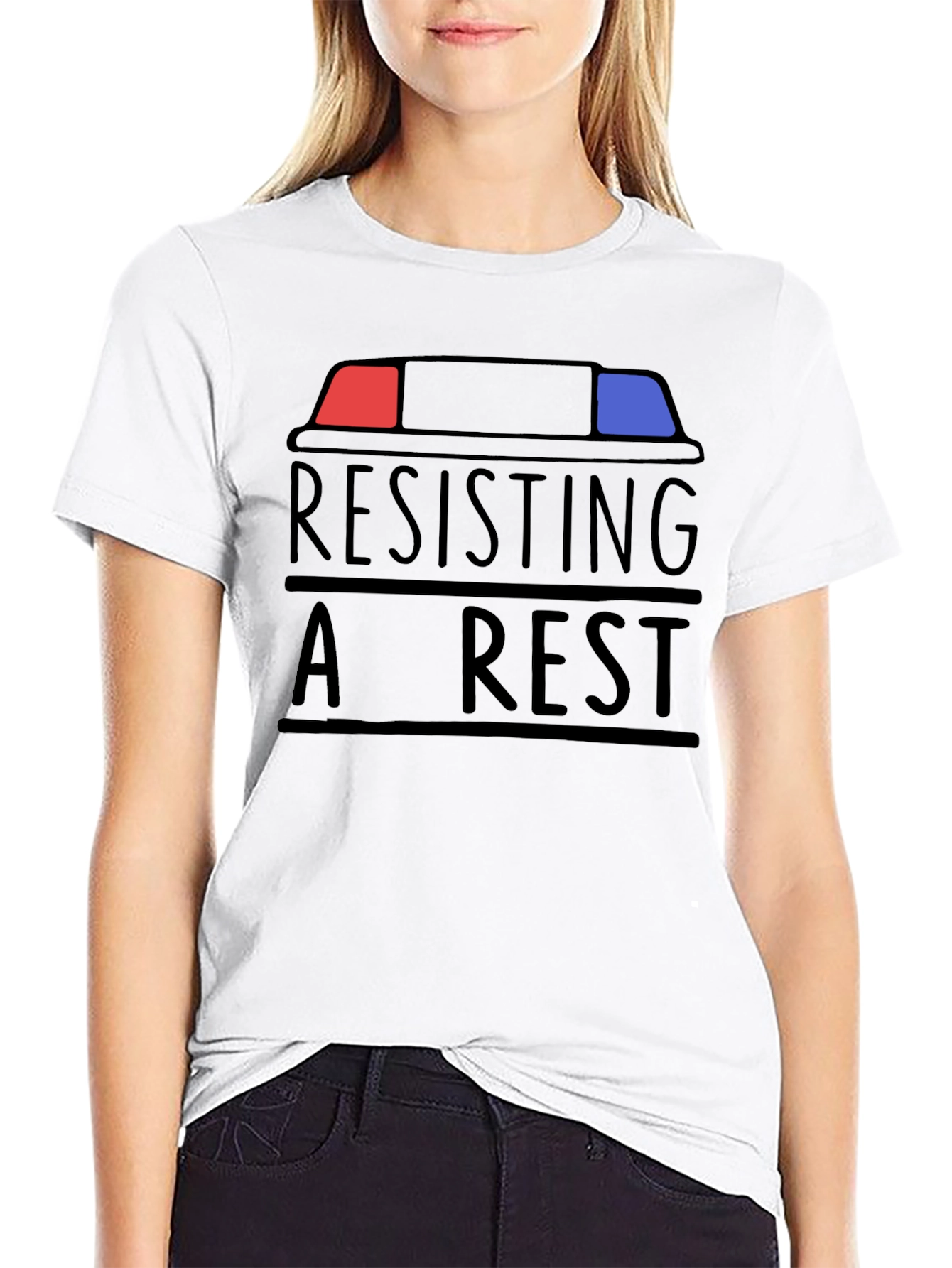 Black Resisting Arrest T-Shirt - Funny Slogan Tee view 9
