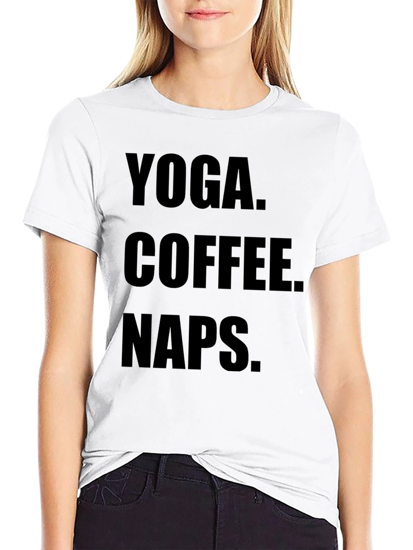 Black Yoga Coffee Naps Black Graphic Tee Shirt view 9