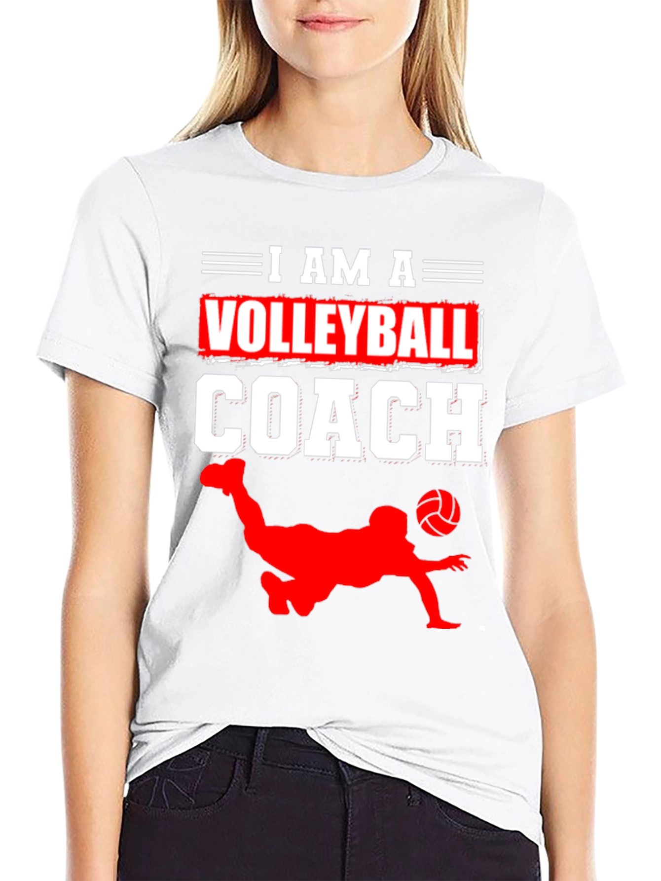 Black Volleyball Coach Graphic Tee - Black Cotton T-Shirt view 9