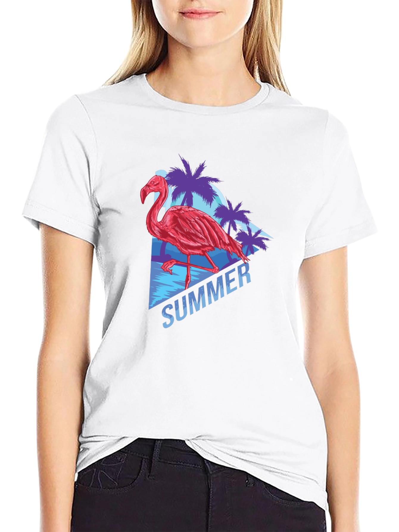 Black Summer Flamingo T-Shirt - Tropical Vibes view 9