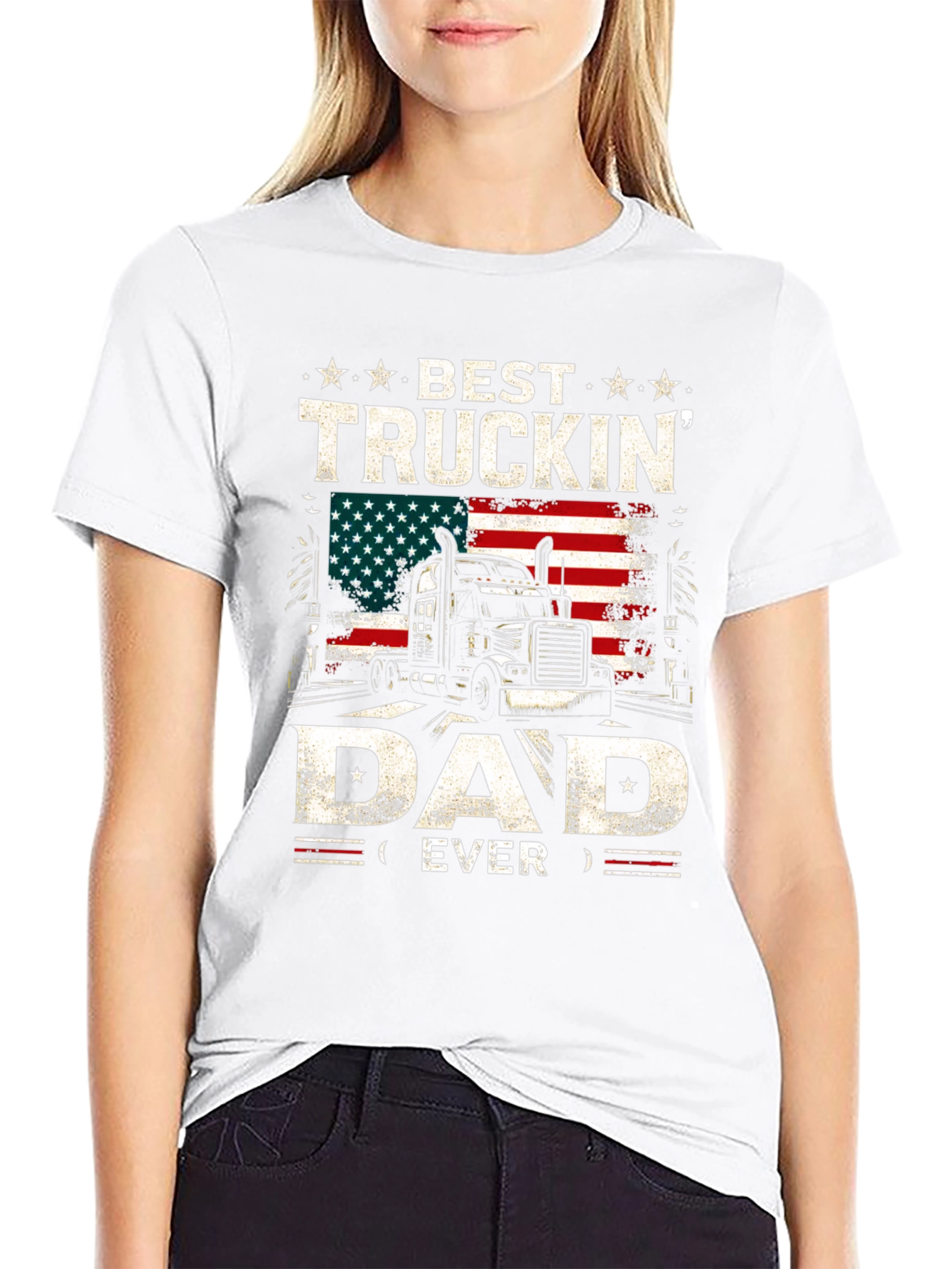 Black Best Truckin' Dad Ever T-Shirt view 9