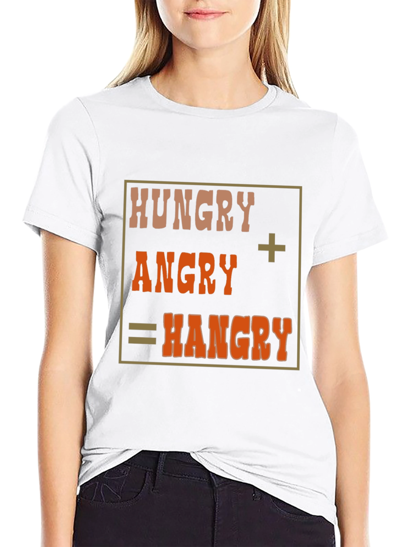 Black Hangry T-Shirt - Funny Hungry Angry Tee view 9