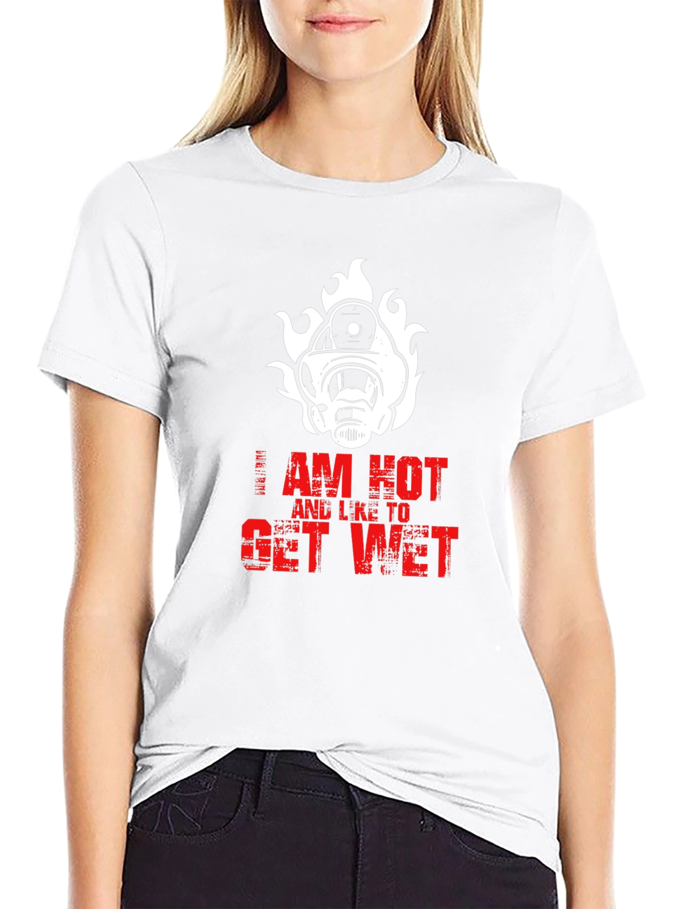 Black I Am Hot and Like to Get Wet Graphic T-Shirt view 9