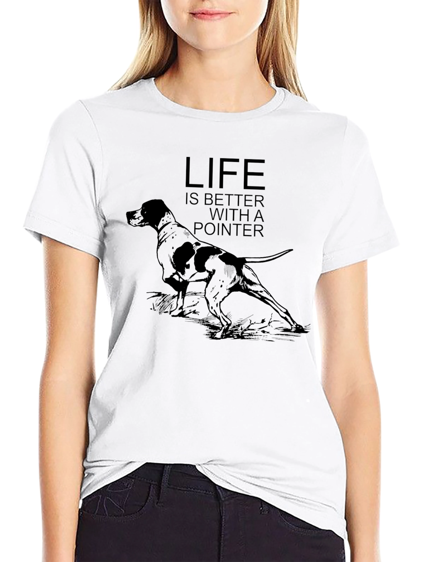 Black Life Is Better With A Pointer Dog Graphic T-Shirt view 9