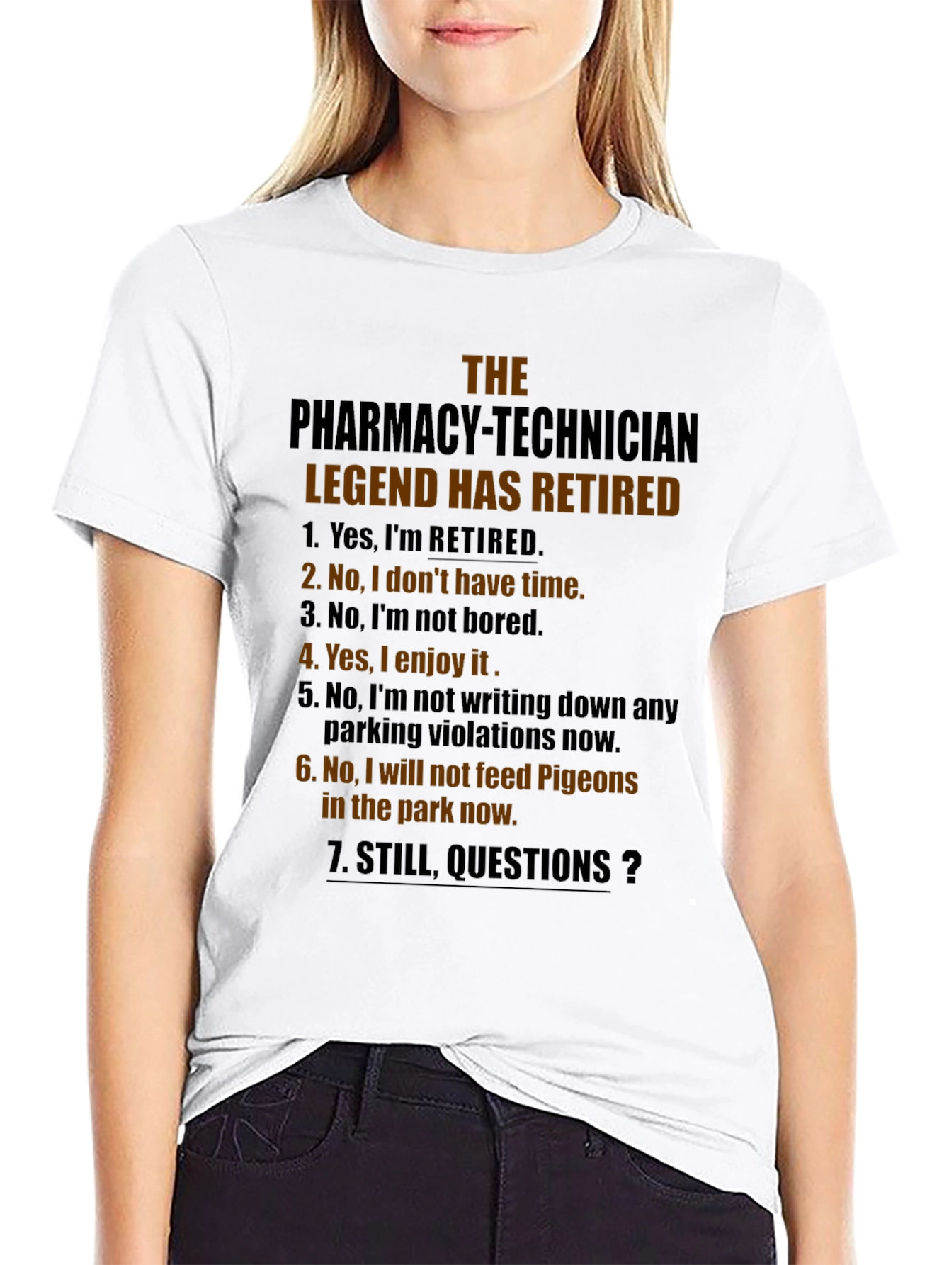 Black Retired Pharmacy Technician Legend T-Shirt view 9